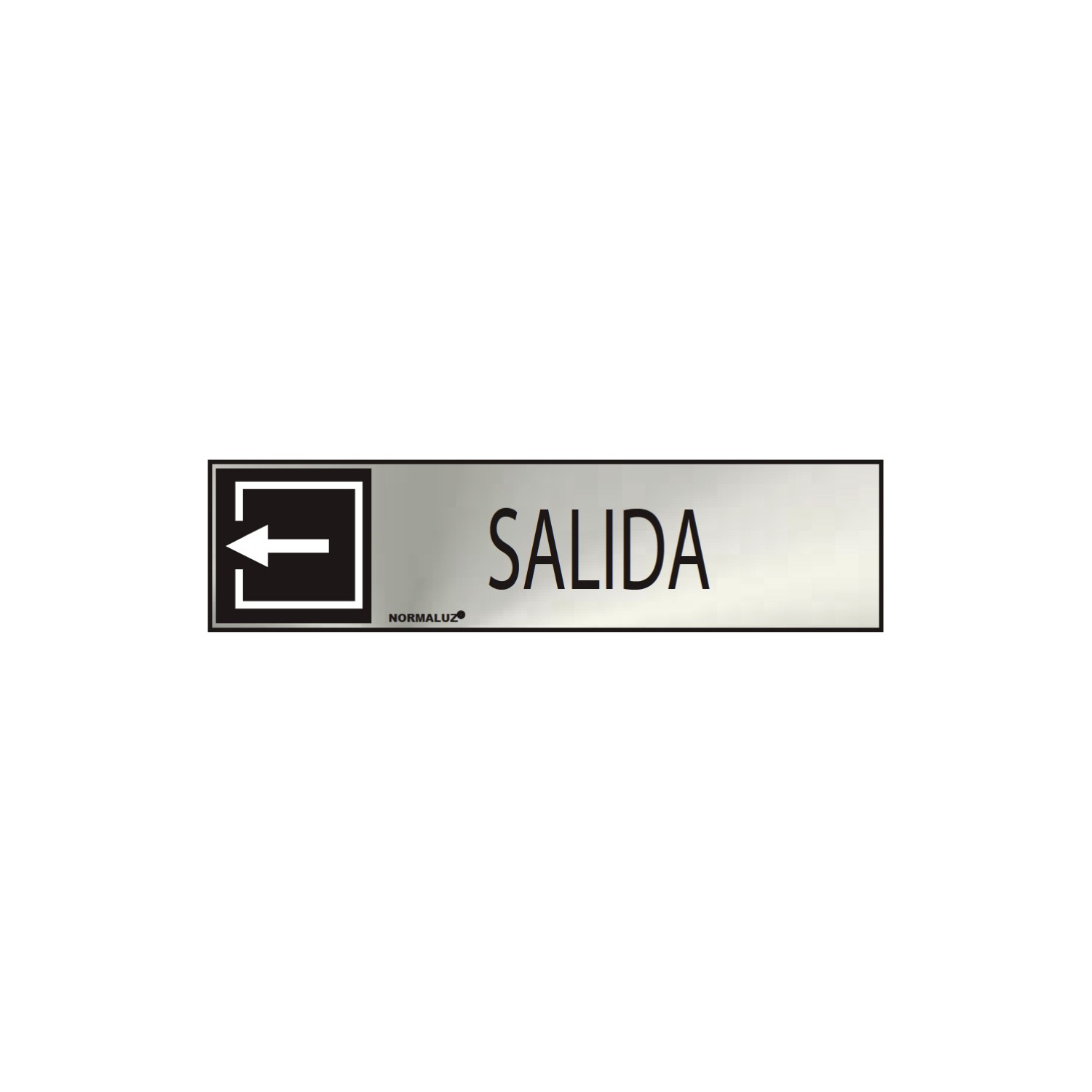 Cartel informativo "salida" (inox adhesivo 0.8mm) 5x20cm normaluz