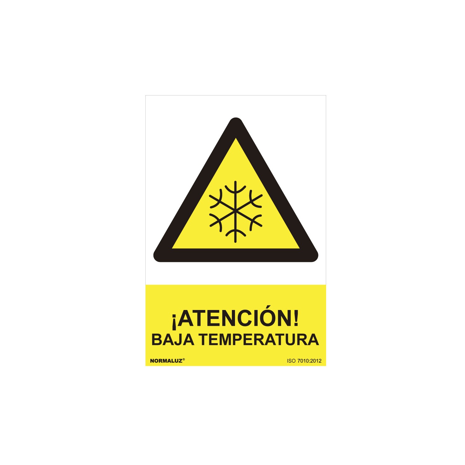 Cartel peligro "atencion baja temperatura" (pvc 0.7mm) 30x40cm normaluz