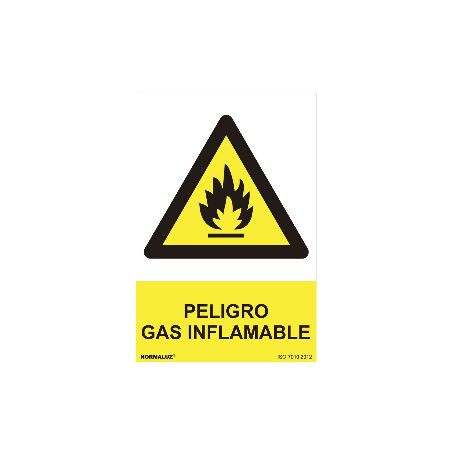 Cartel peligro "peligro gas inflamable" (pvc 0.7mm) 30x40cm normaluz