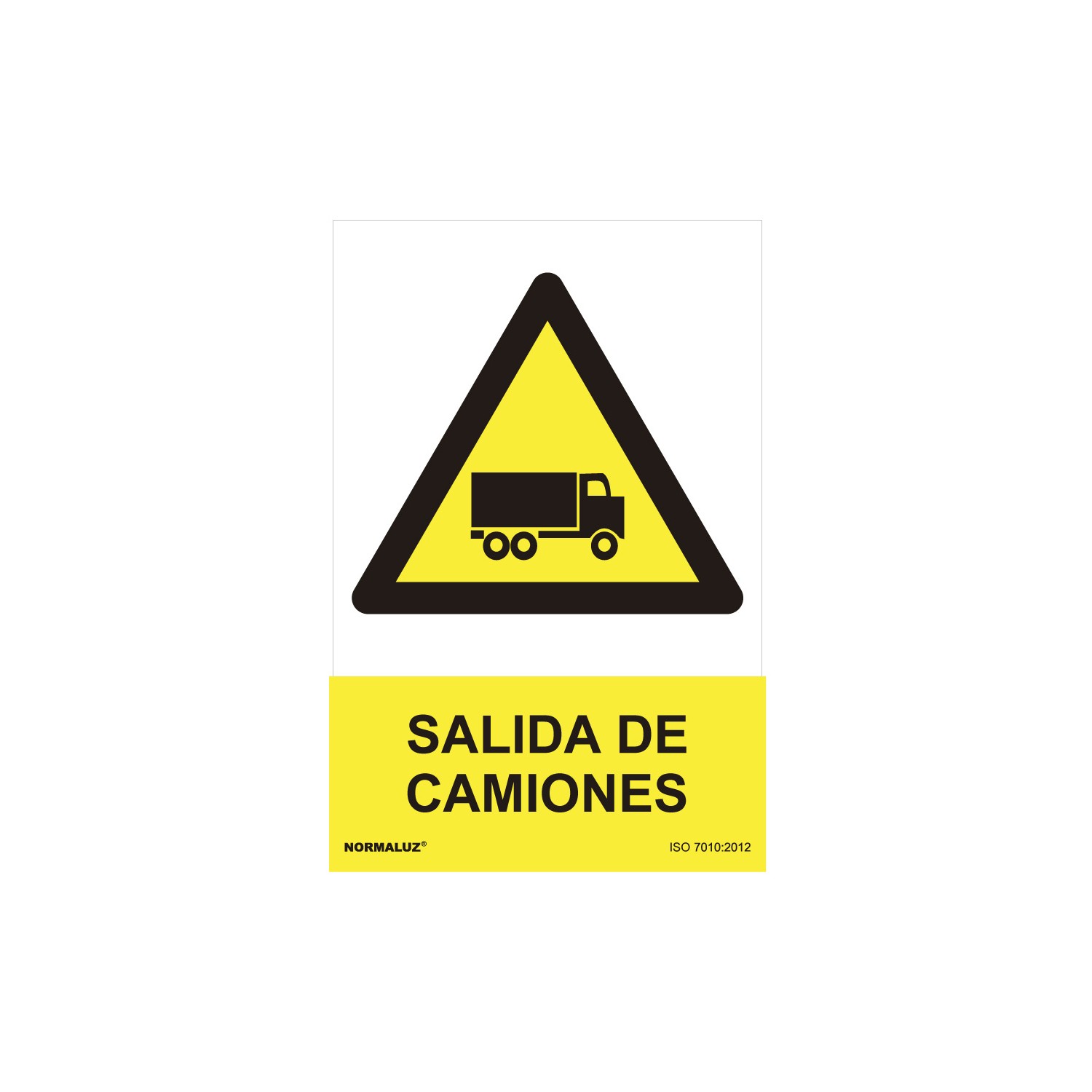 Cartel peligro "salida de camiones" (pvc 0.7mm) 30x40cm normaluz