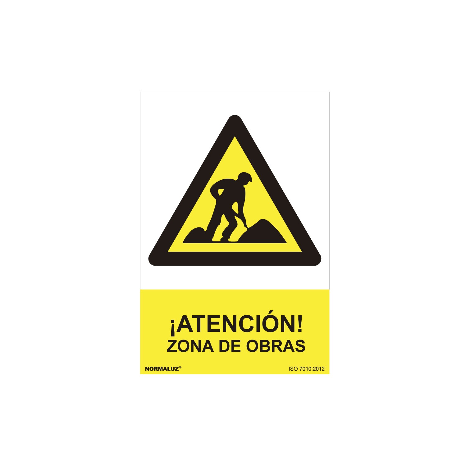 Cartel peligro "zona de obras" (pvc 0.7mm) 30x40cm normaluz