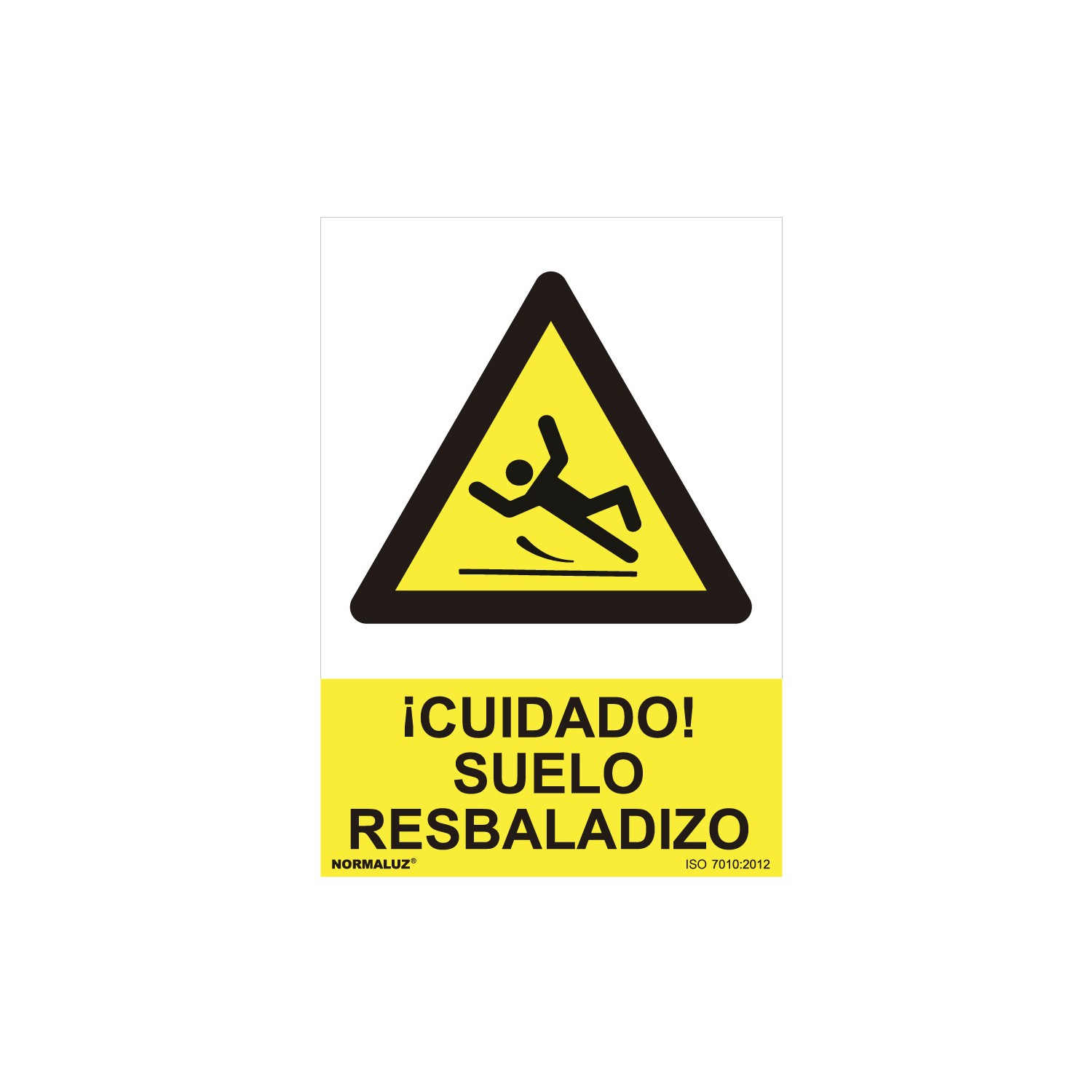 Cartel peligro "cuidado suelo resbaladizo" (pvc 0.7mm) 30x40cm normaluz