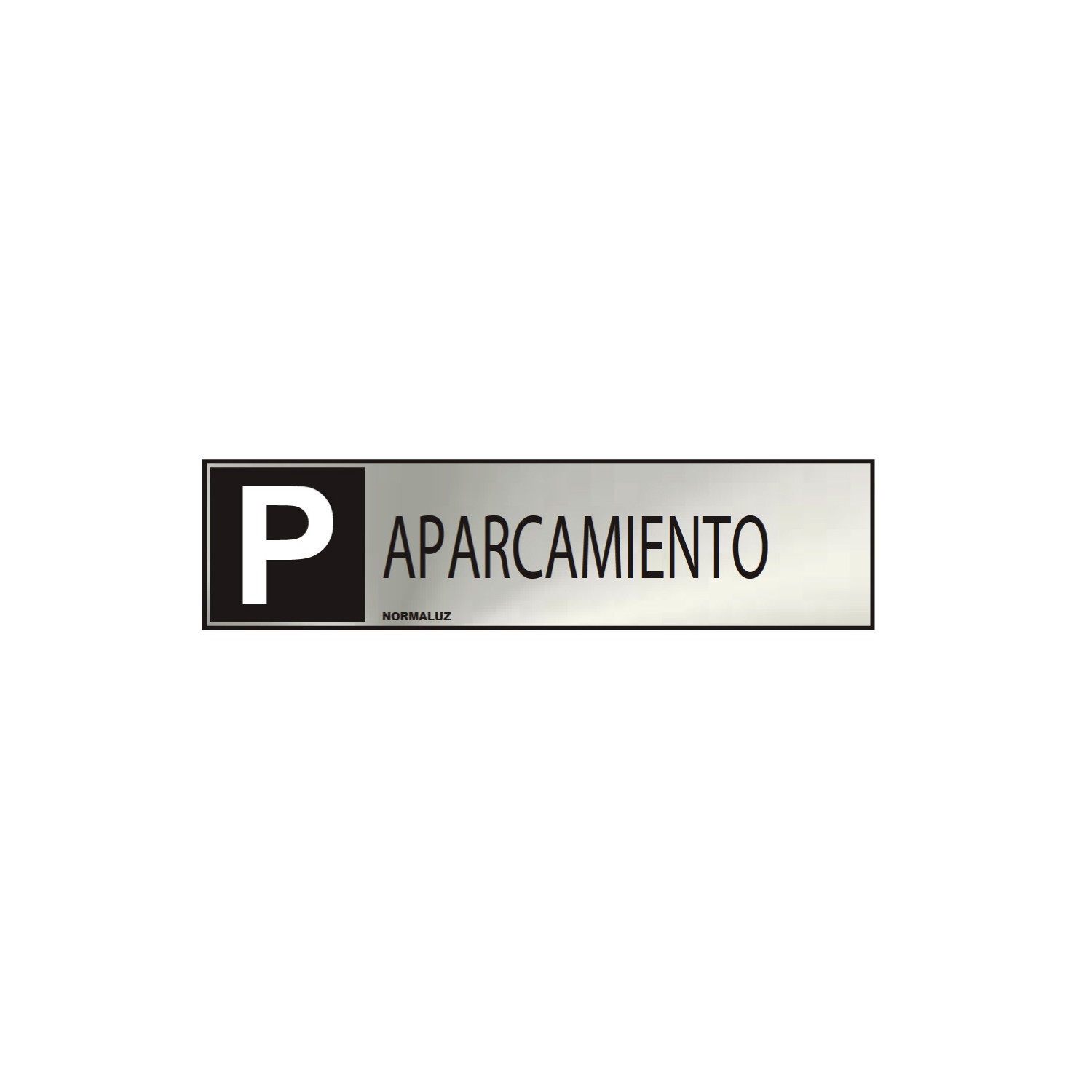 Cartel informativo "aparcamiento" (inox adhesivo 0.8mm) 5x20cm normaluz