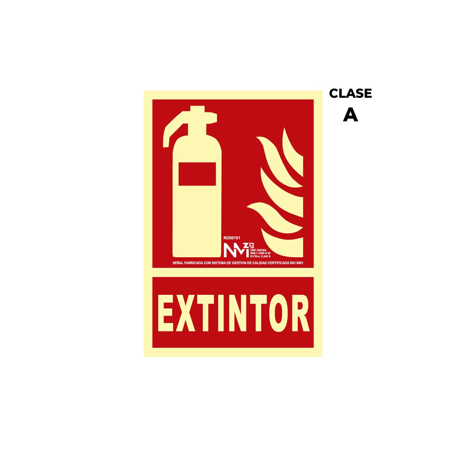 Cartel de extinción "extintor" clase a (pcv 1mm) 21x30cm normaluz