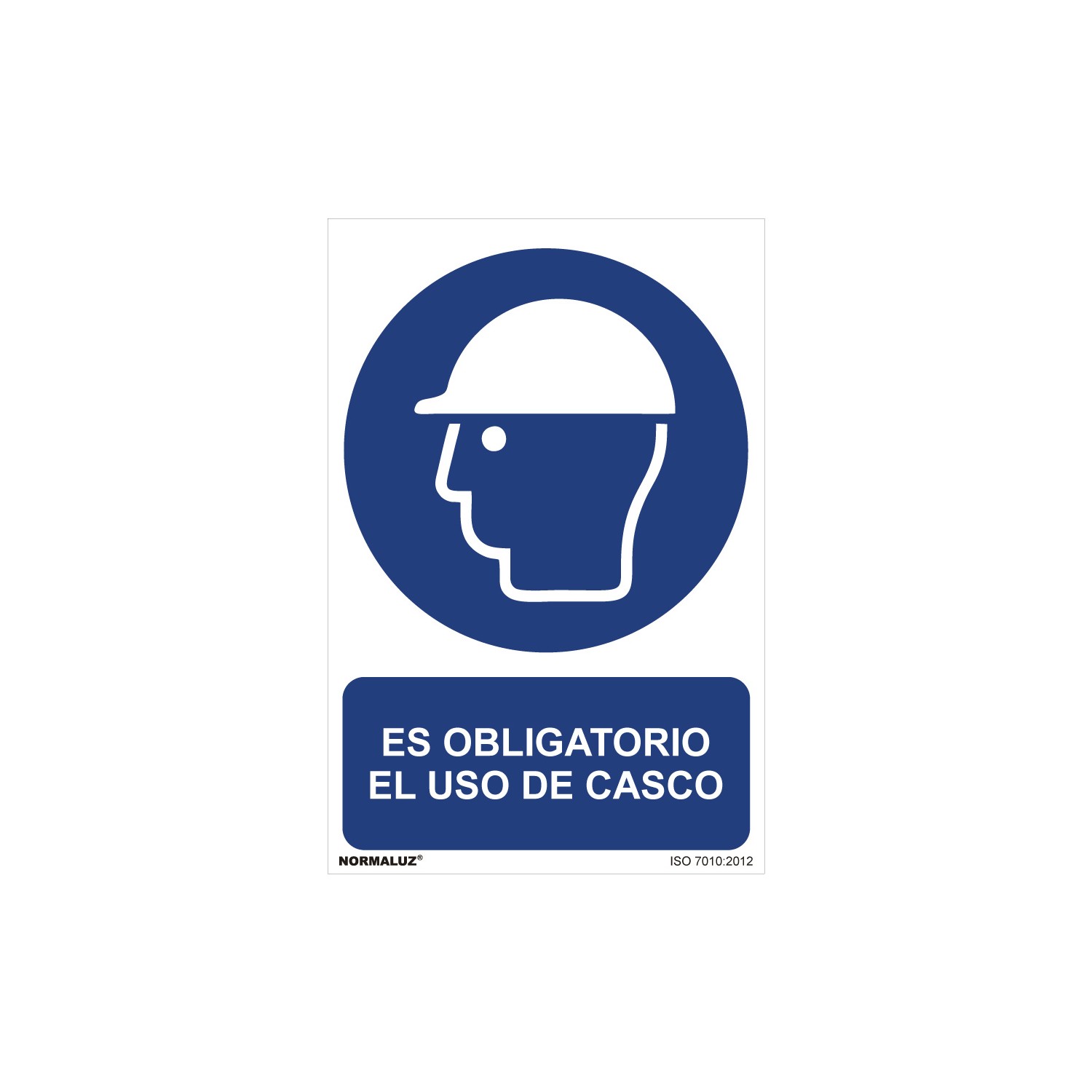 Cartel "es obligatorio el uso de casco" (pvc 0,7mm) 30x40cm normaluz