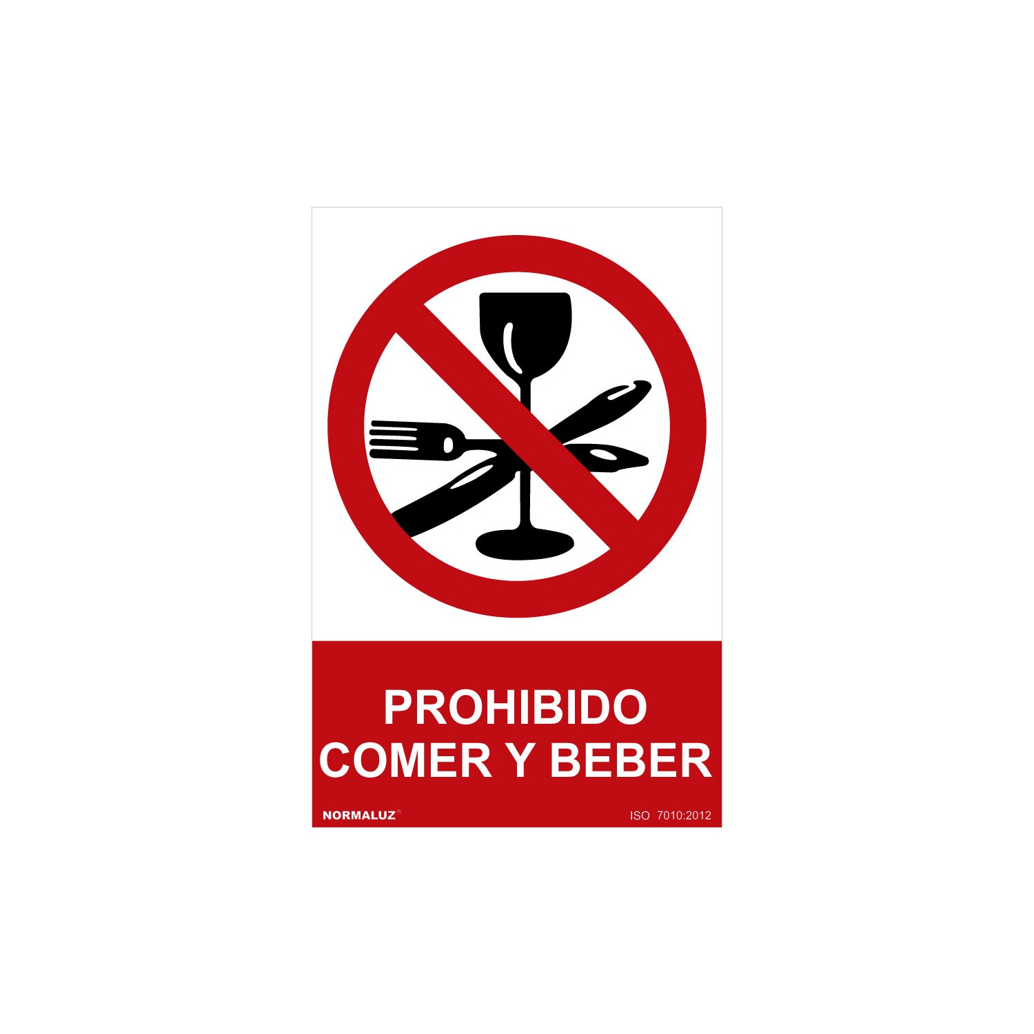 Señal prohibido "prohibido comer y beber" (pvc 0.7mm) 30x40cm