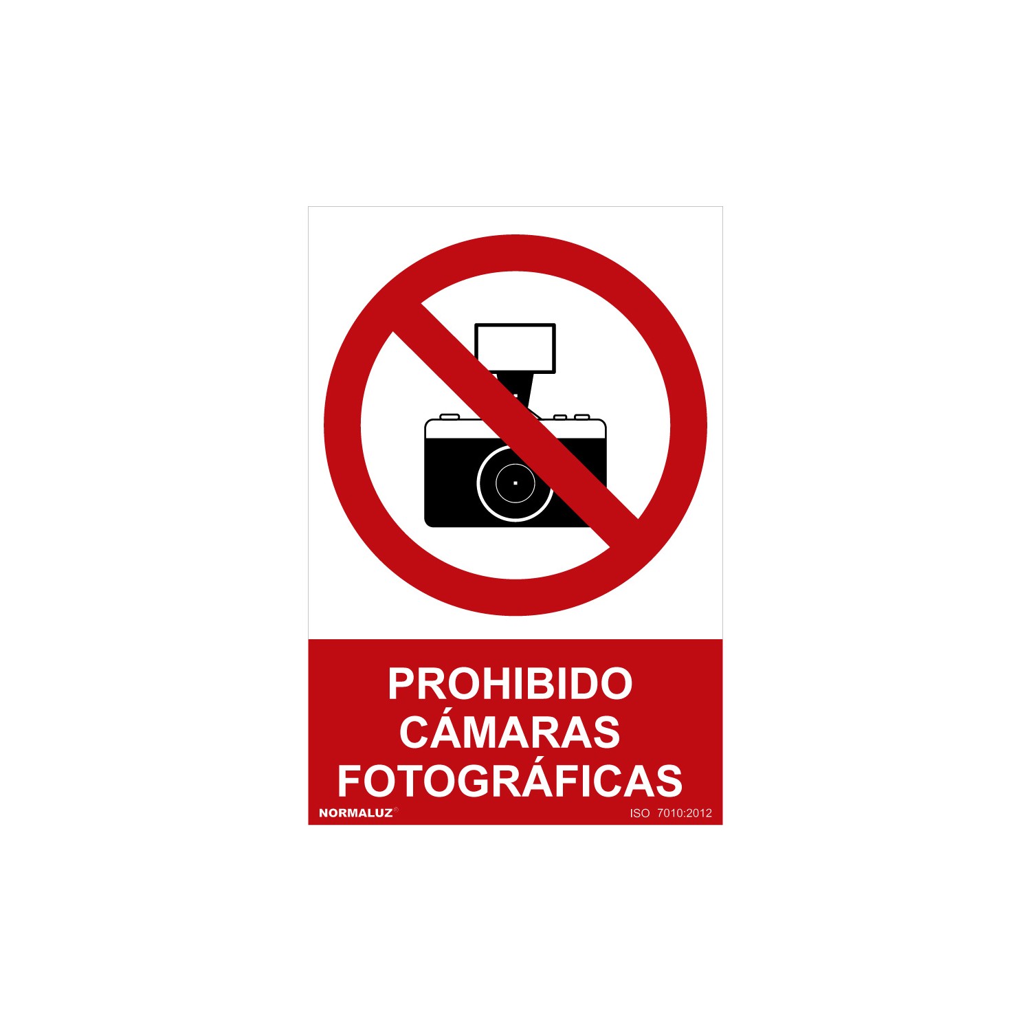 Señal prohibido "prohibido camaras fotograficas" (pvc 0.7mm) 30x40cm normaluz