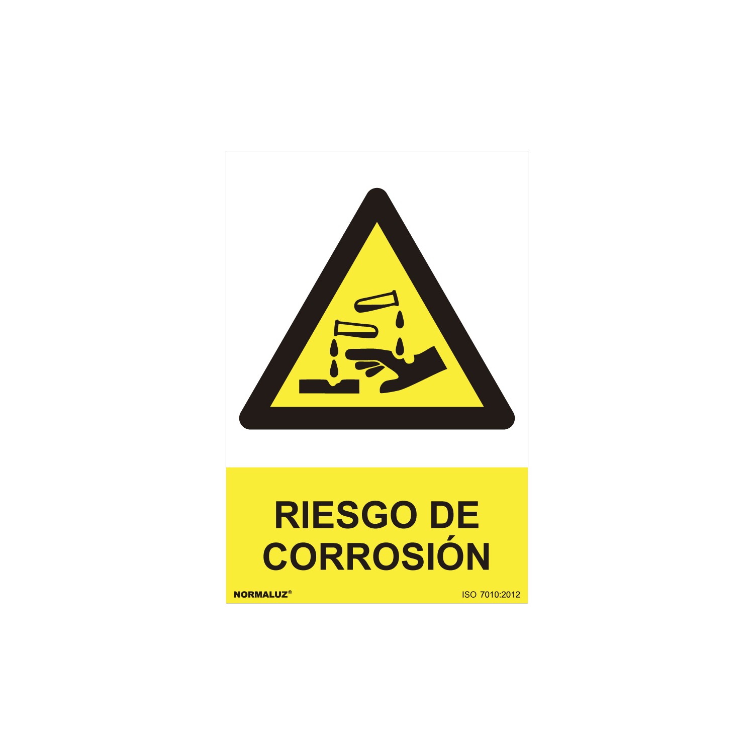 Cartel peligro "riesgo de corrosion" (pvc 0.7mm) 30x40cm normaluz