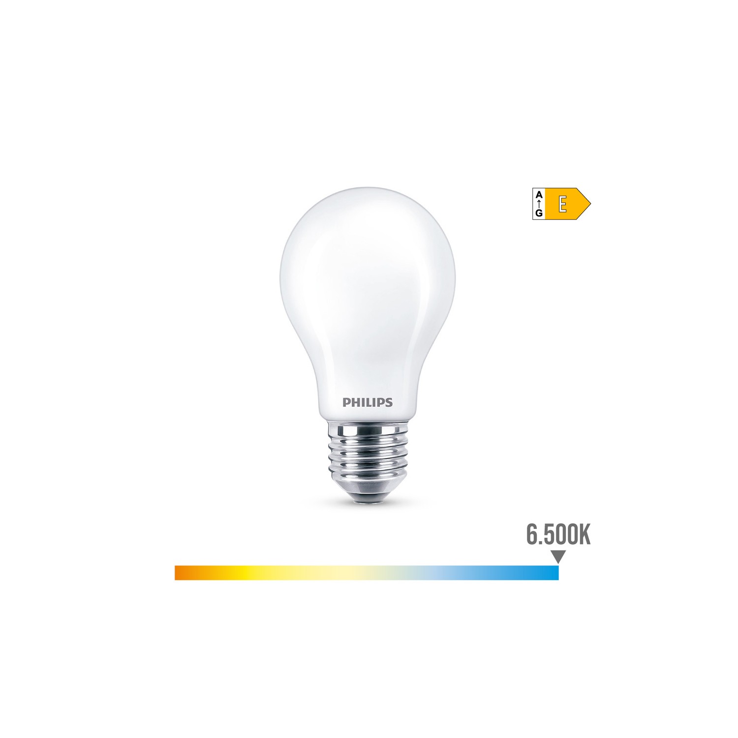 Bombilla standard led e27 8,5w 1.055lm 6500k luz fria ø6x10,4cm. philips