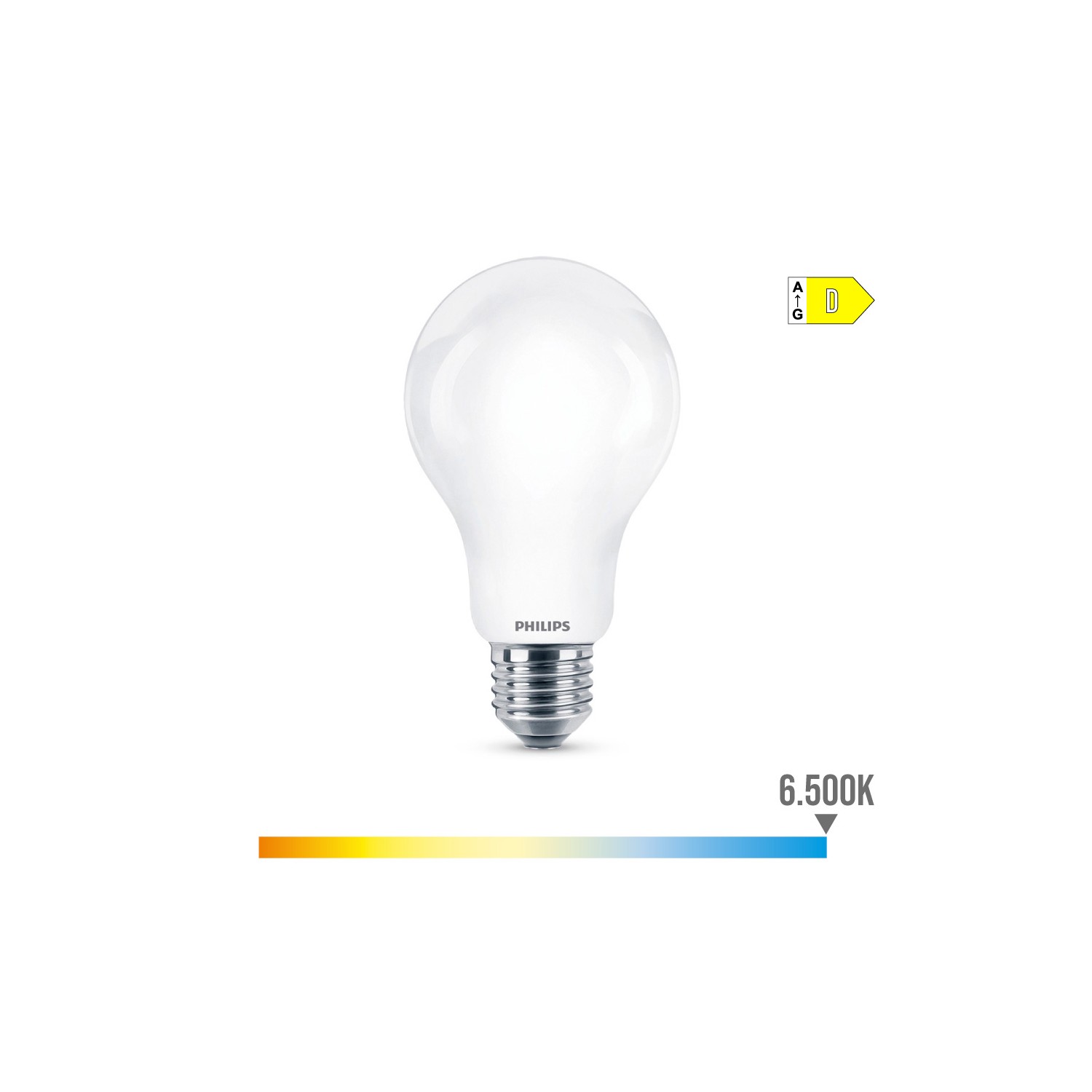 Bombilla standard led e27 13w 2000lm 6500k luz fria ø7x12,1cm. philips