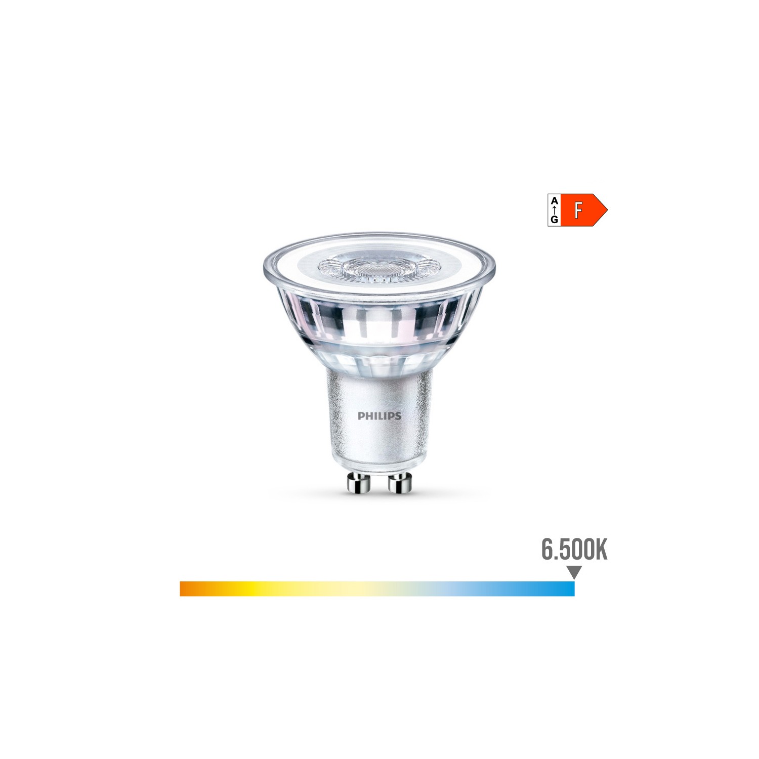 Bombilla gu10 led 4,6w 390lm 6500k luz fria ø5x5,4cm philips