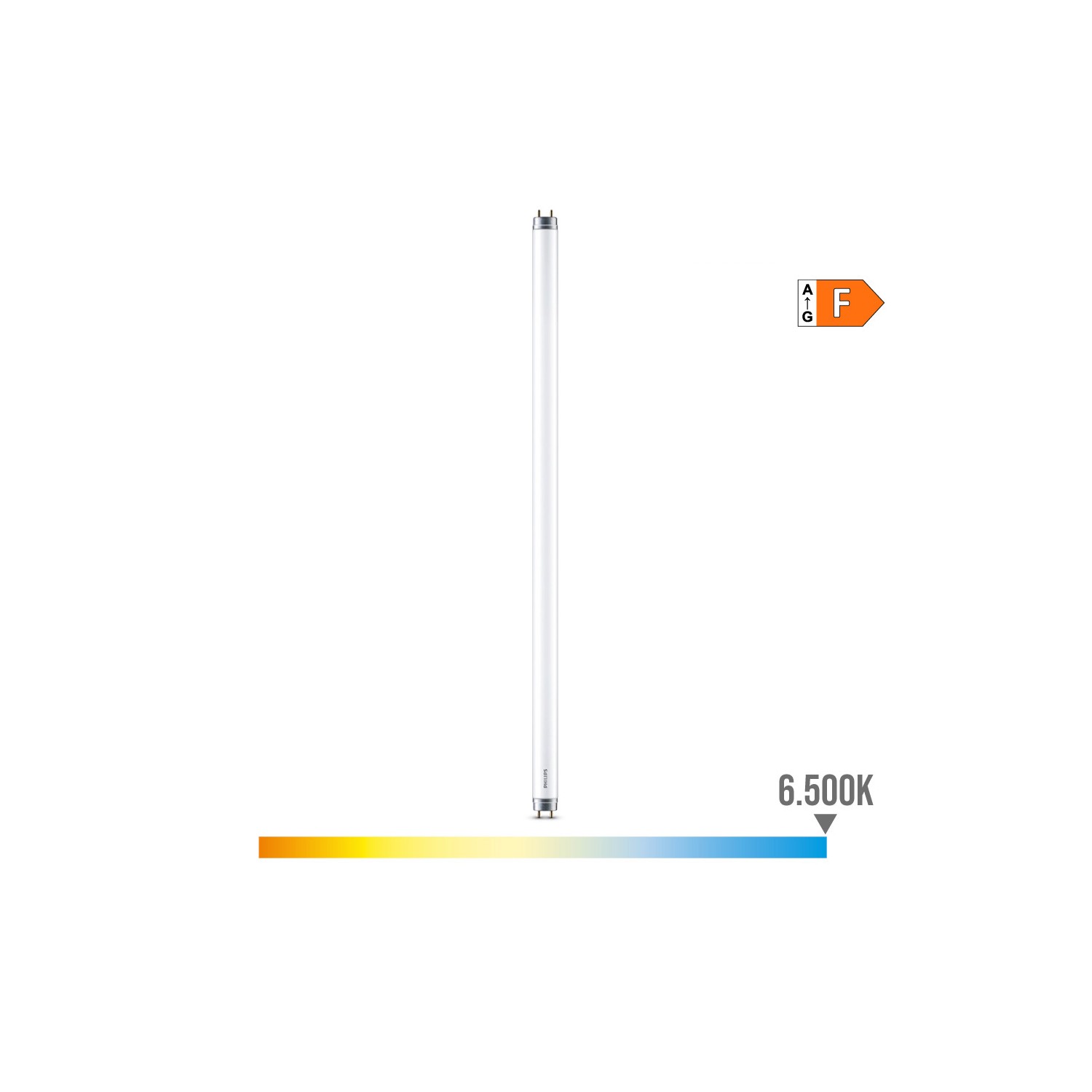 Tubo de led t8 16w 1600lm g13 6500k luz fria ø2,78x121,25cm philips