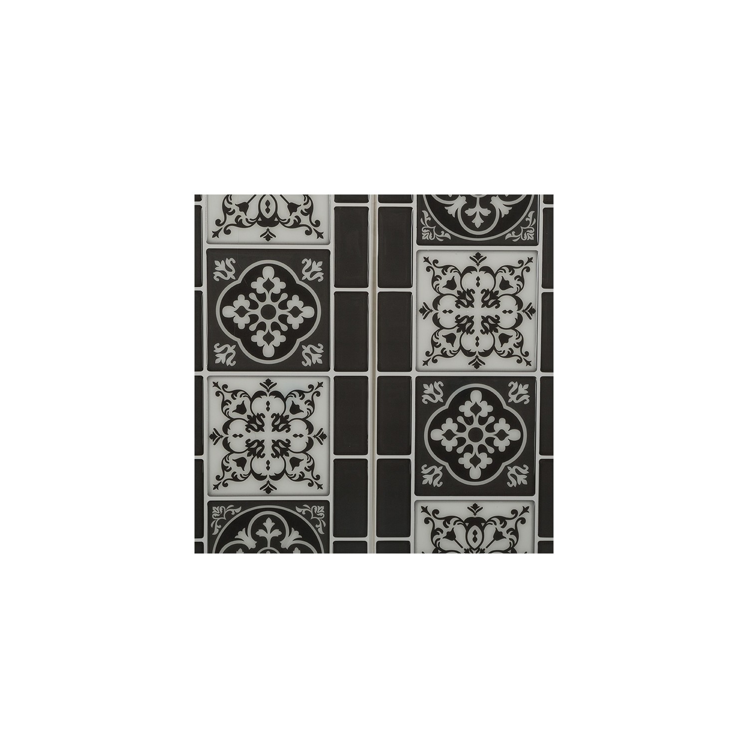 Pack 2 sticker decorativo modelo azulejo negro 30,5x25x0.3cm