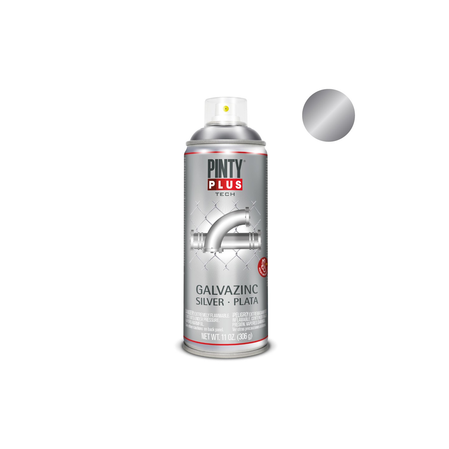 Spray galvanizado en frío plata pintyplus tech