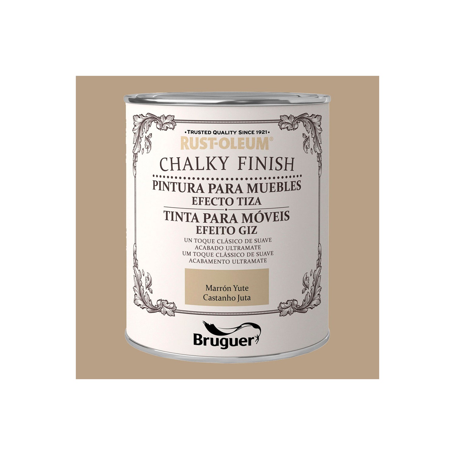 Rust-oleum chalky finish muebles marron yute 0,750l 5397544 bruguer