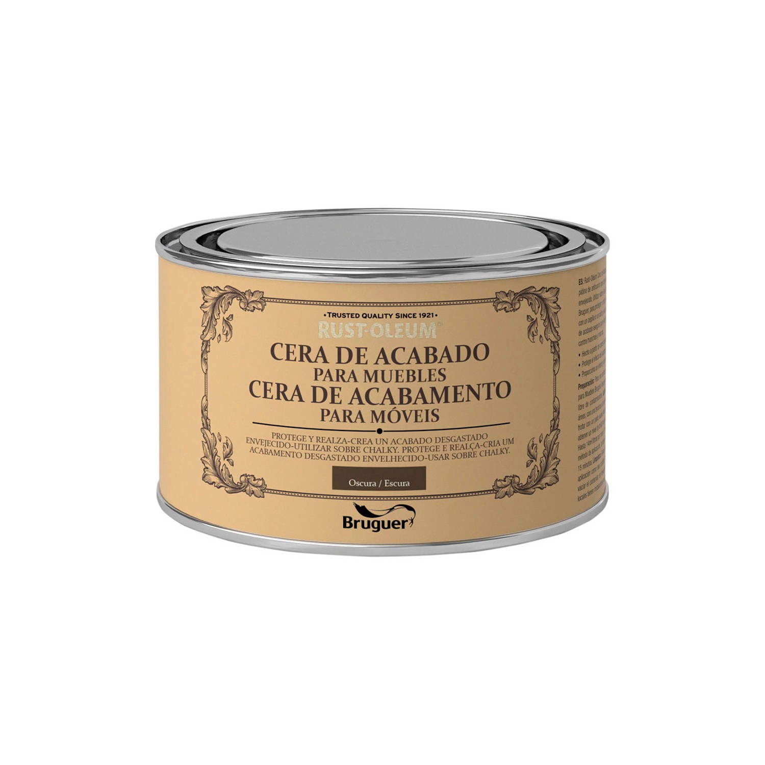 Rust-oleum chalky finish cera para muebles oscura 0,4l 5397503 bruguer