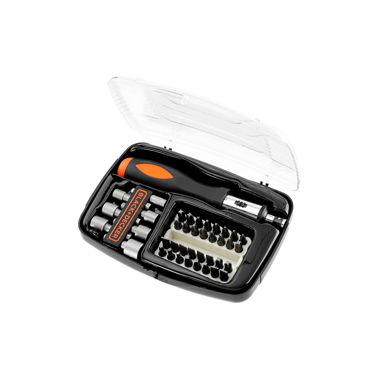 Juego de 40 piezas para atornillar con atornillador de carraca a7062-xj black+decker