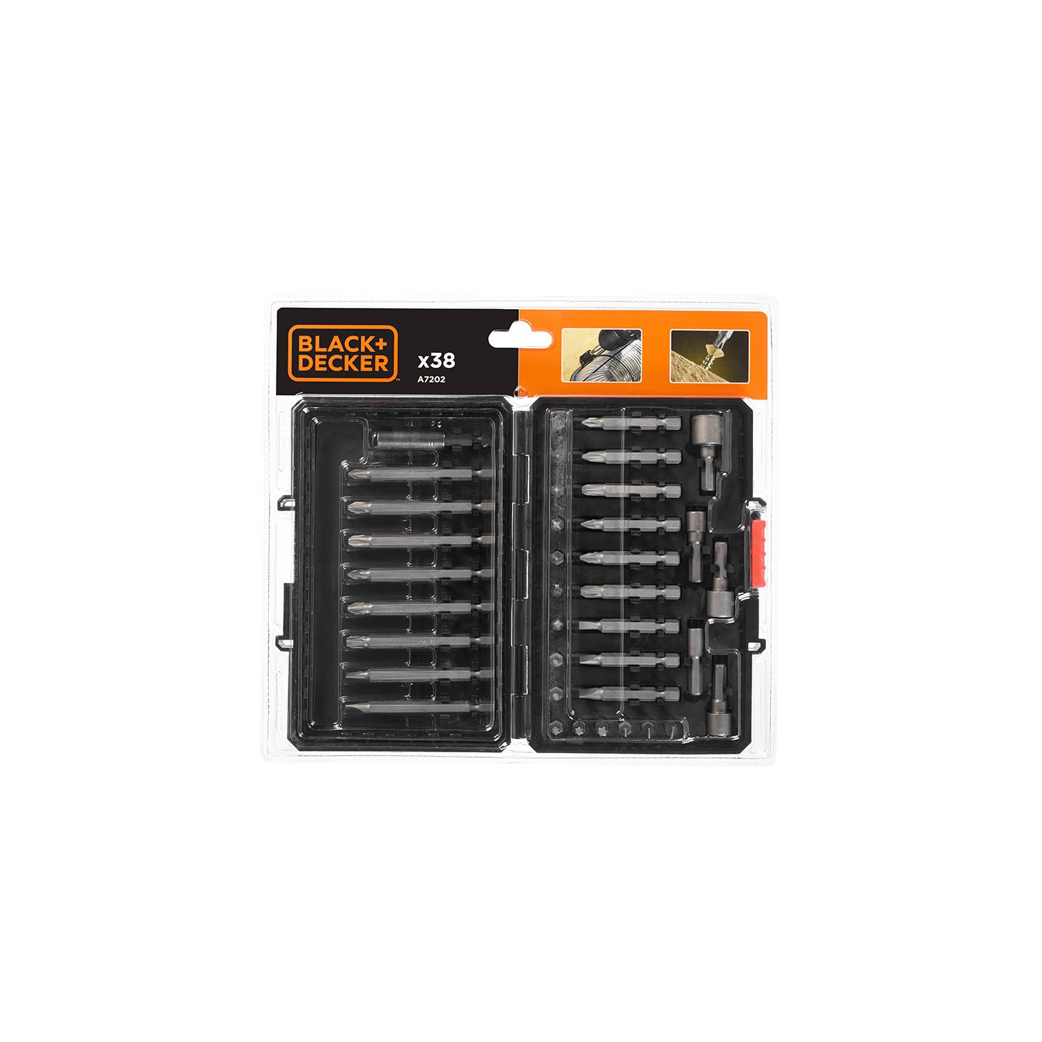 Kit de 38 piezas para atornillar a7202-xj black+decker