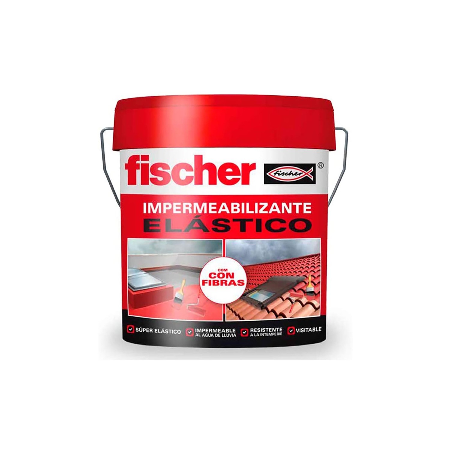 Impermeabilizante 15l gris con fibras 547154 fischer