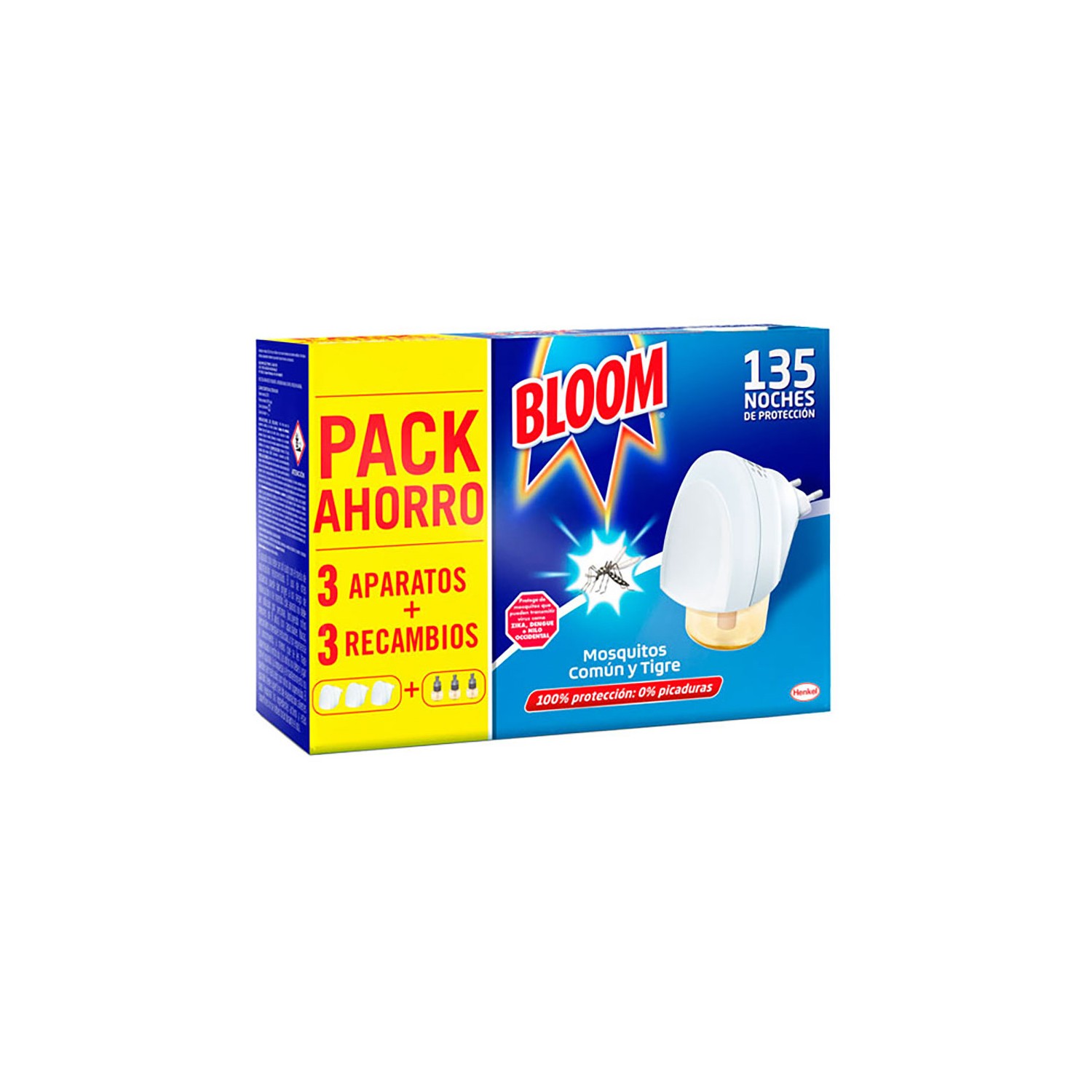 Pack ahorro insect bloom 3 unid. aparato+3 recambios mosquitos común y tigre