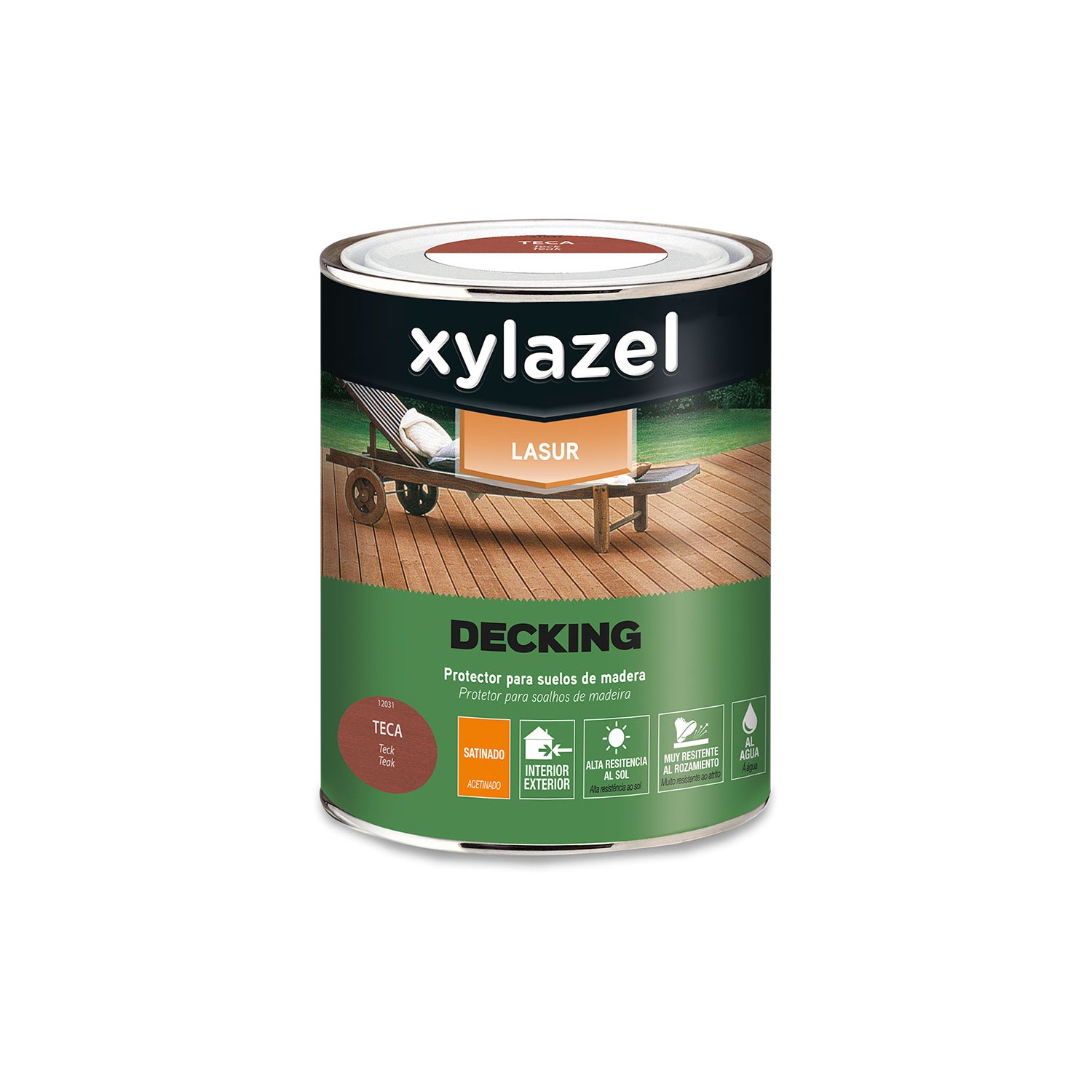 Xylazel protector de suelos de madera al agua de larga duración decking teca 0,750l