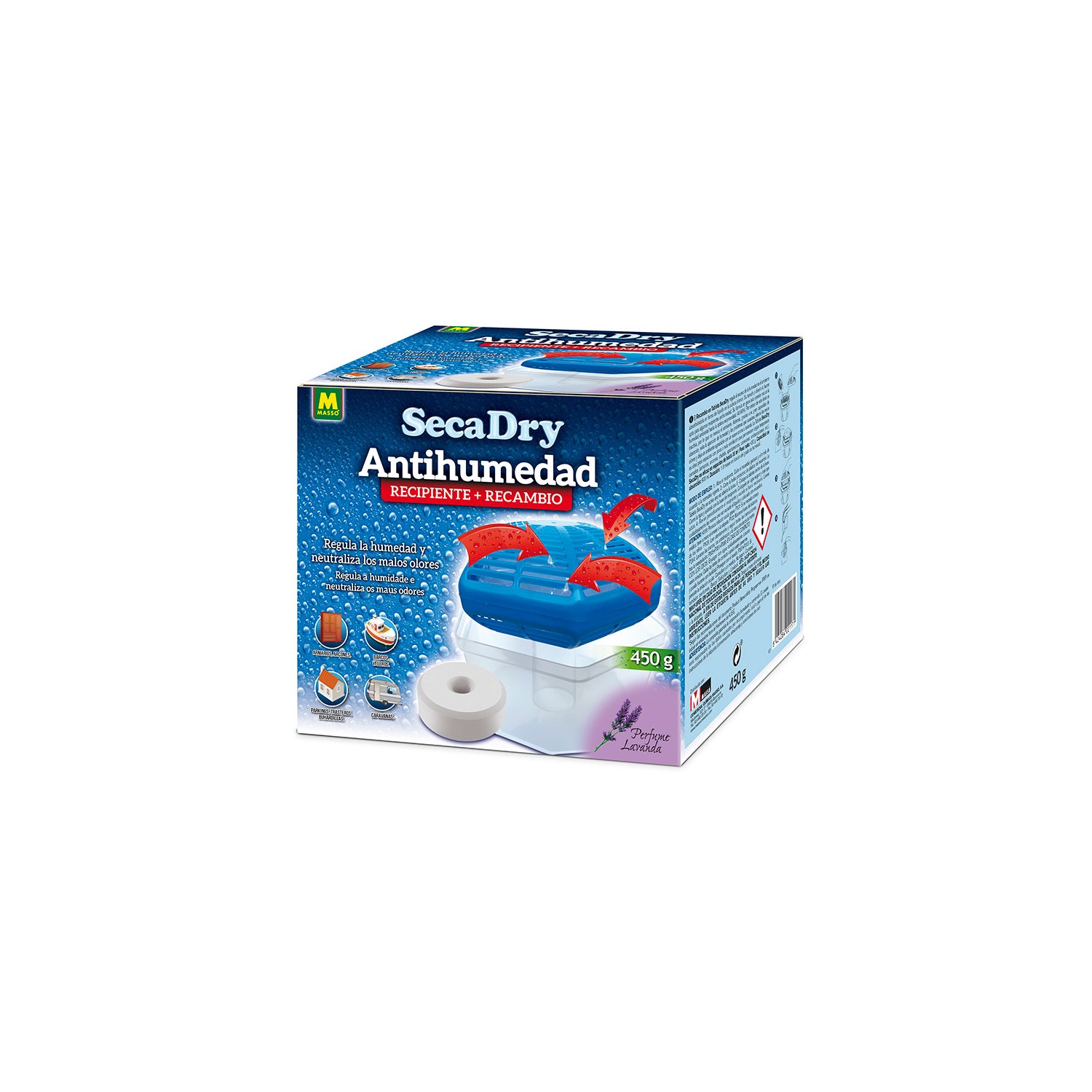 Secadry antihumedad recipiente + recambio 450 g. 231649 massó