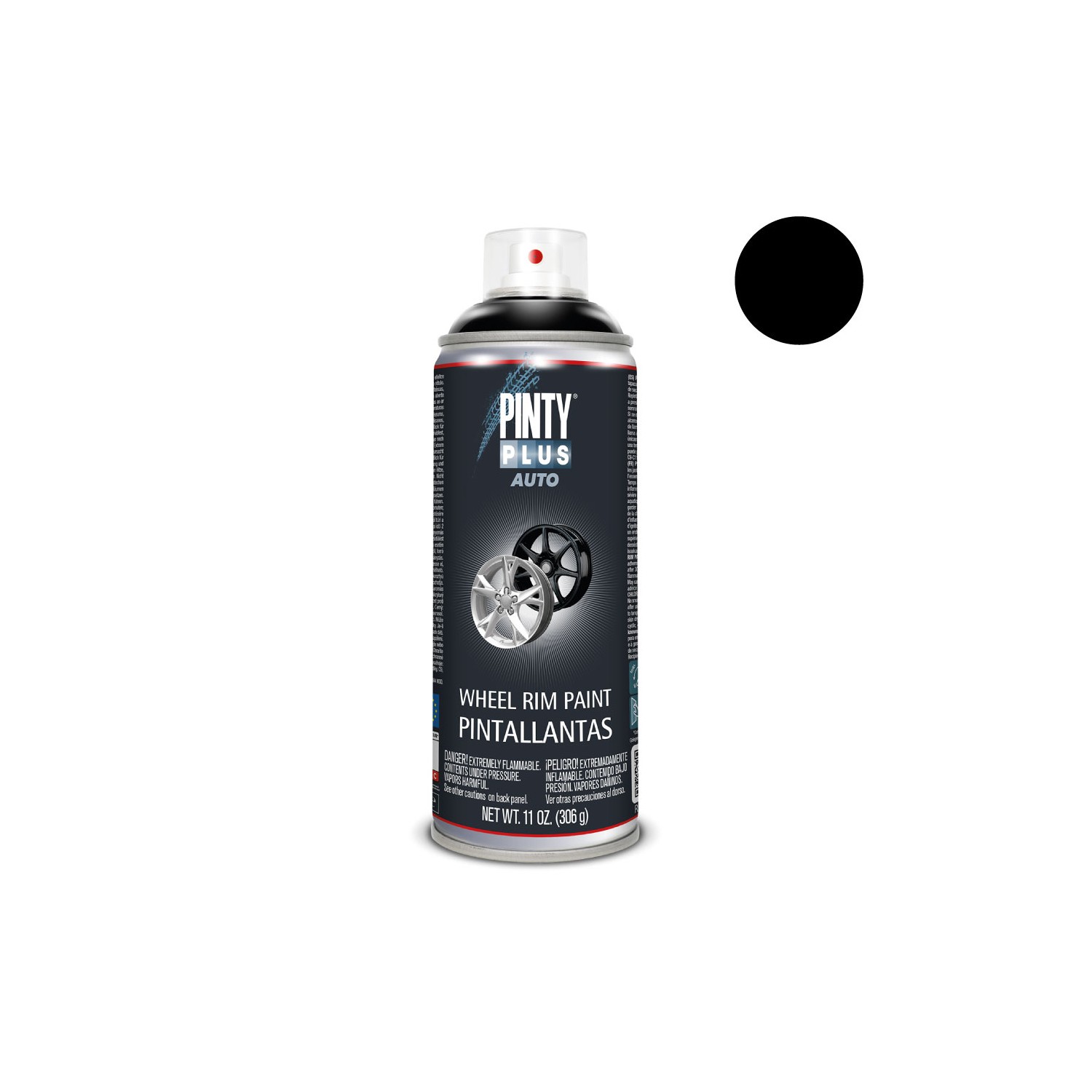 Pintura en spray pintyplus auto 520cc pinta llantas l104 negro