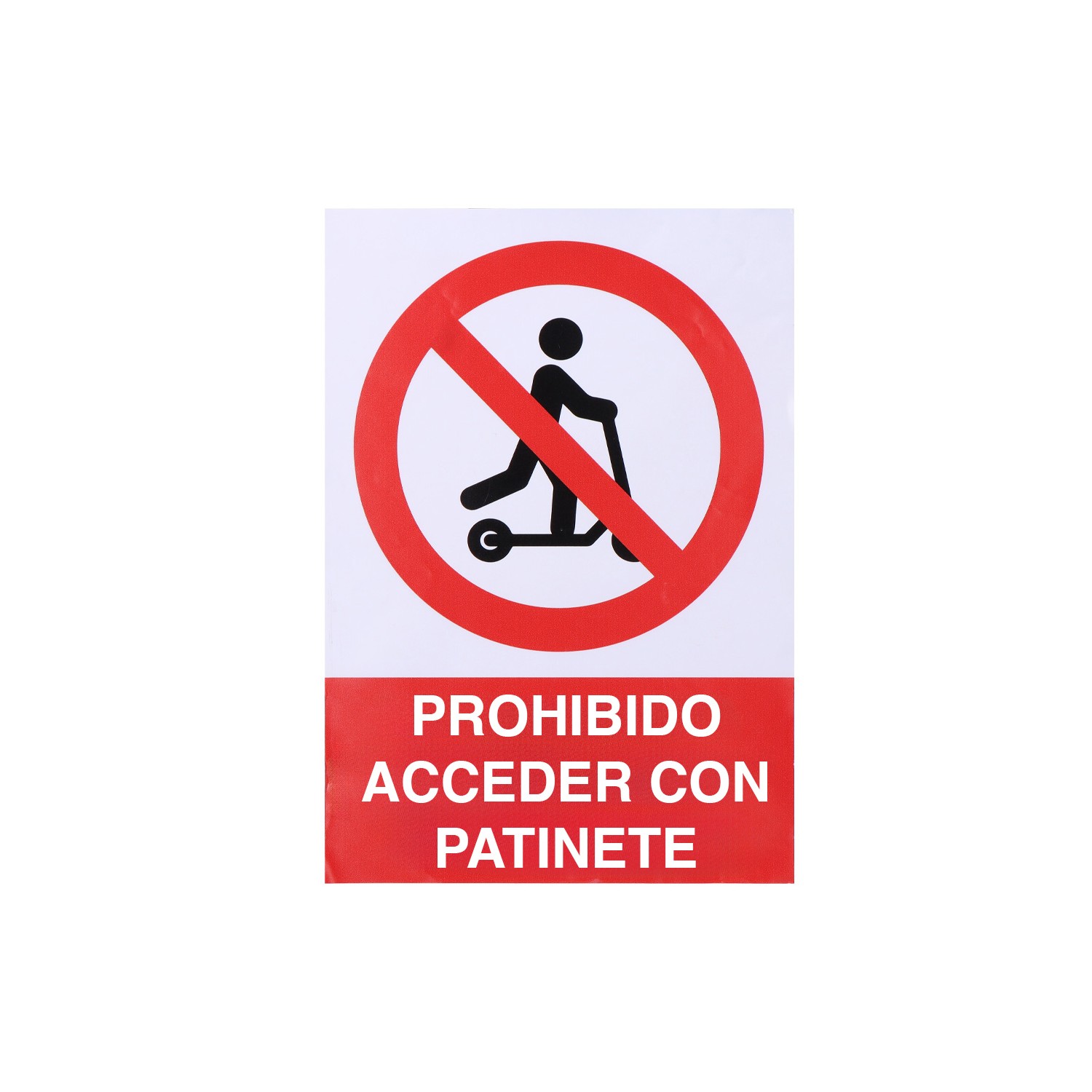 Señal adhesiva "prohibido acceder con patinete" 21x30cm