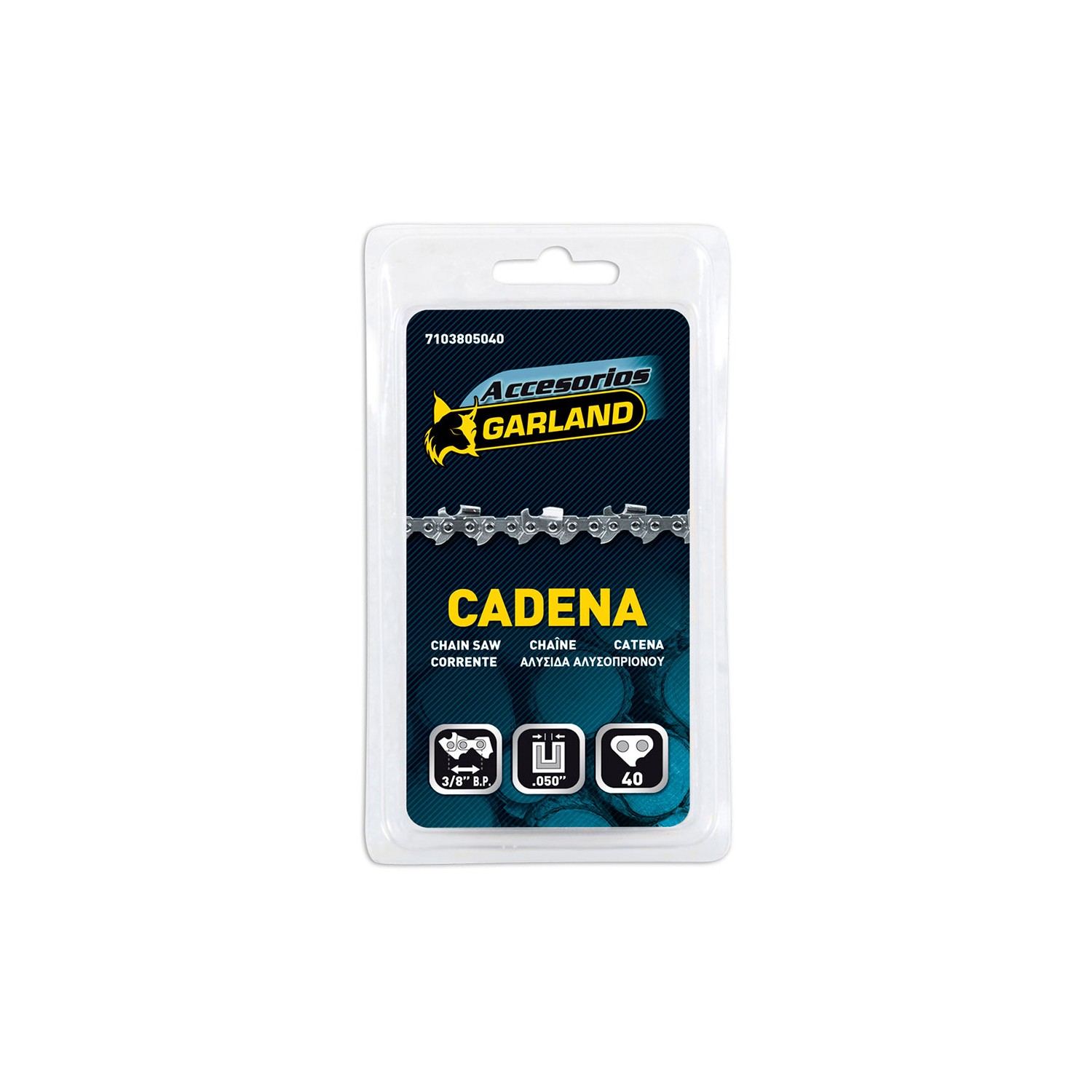 Cadena de motosierra para espada de 10" (25cm) 3/8 b.p 10" 40 e 7103805040 garland