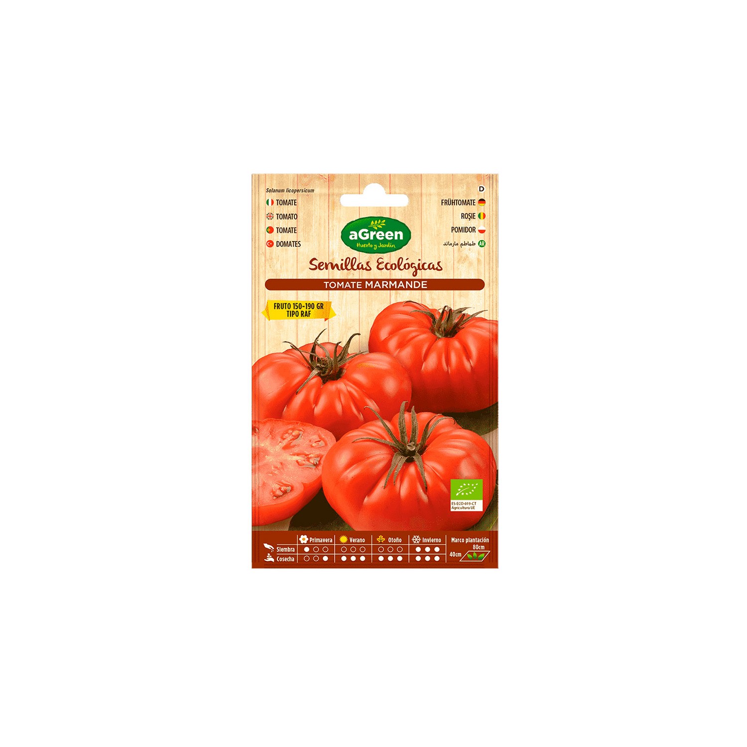 Sobre con semillas eco de tomate marmade raf agreen