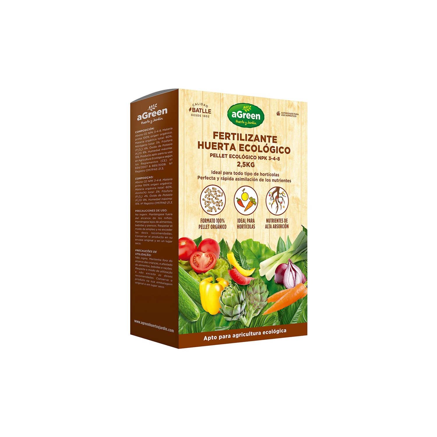 Fertilizante huerta pellet eco 2,5kg agreen