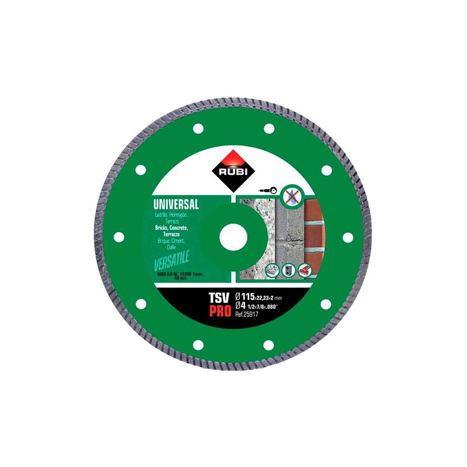 Disco diamantado tsv ø115mm pro 25917 rubi