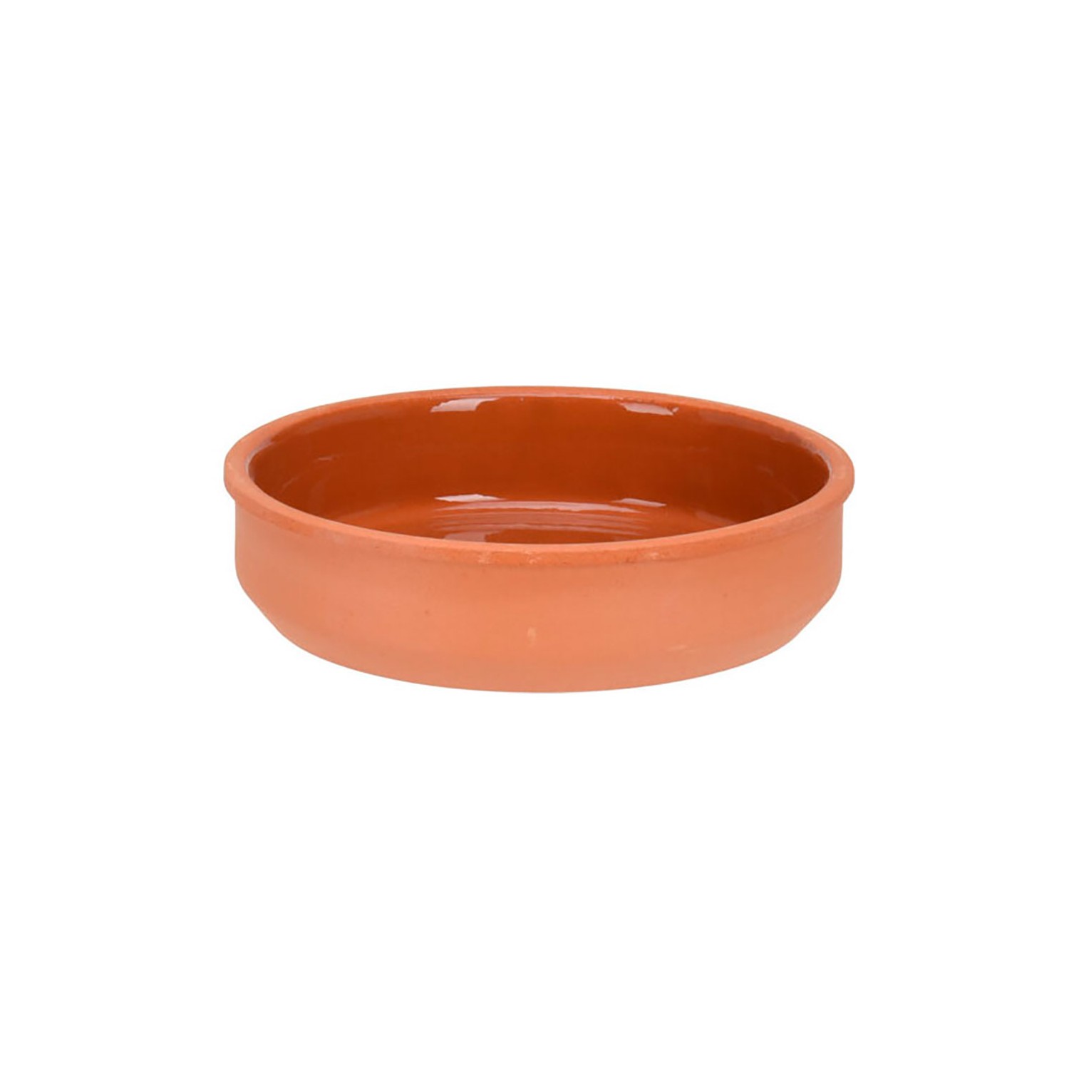 Set 2 cazuelas para aperitivos de barro color terracota 450ml ø15,5x3,8cm