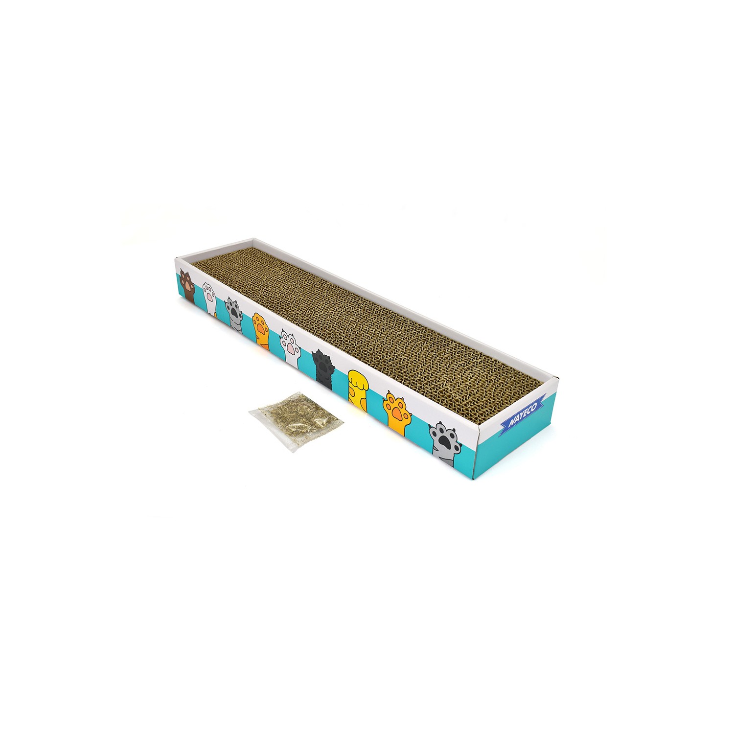 Rascador para gatos con catnip taby cat 48x13x5cm nayeco