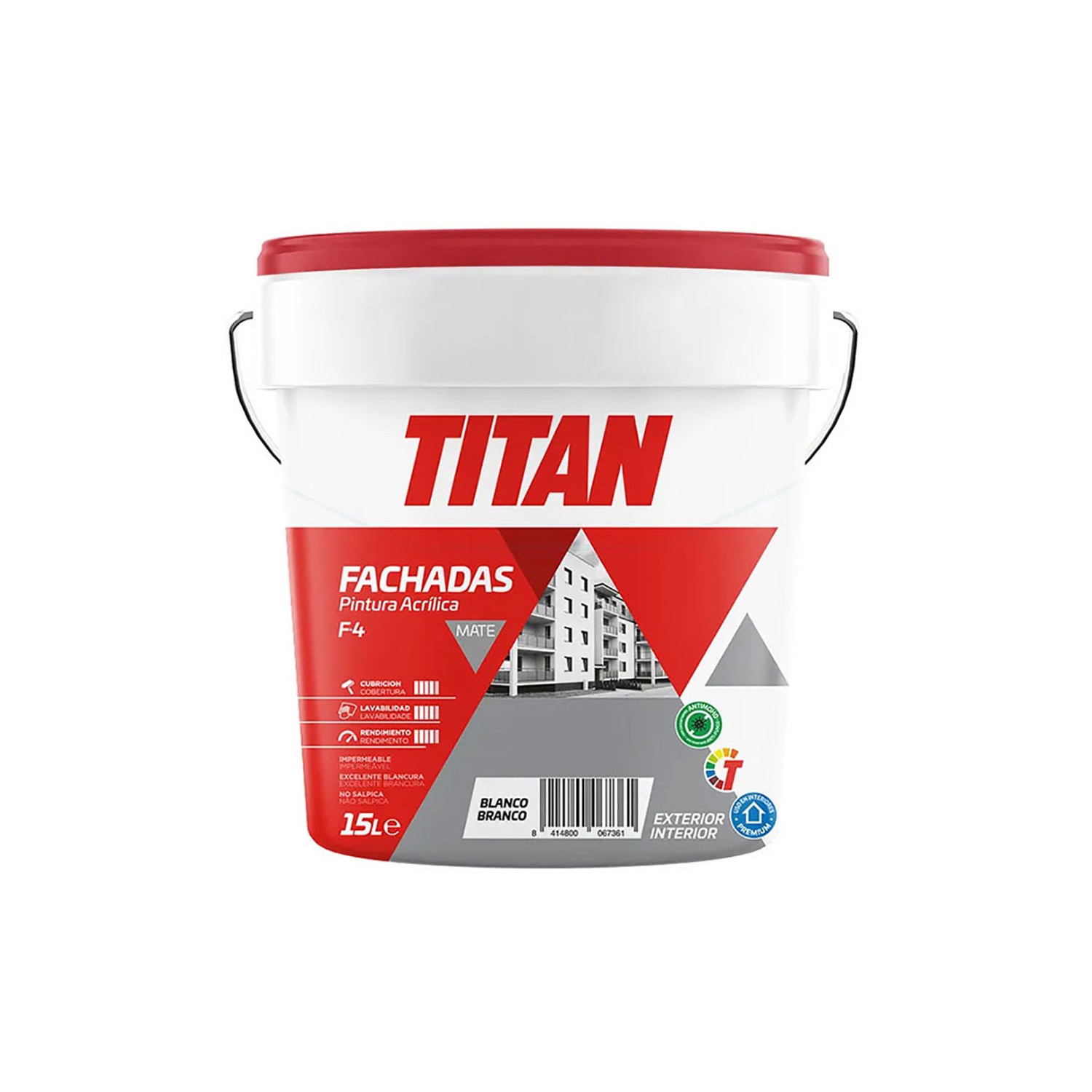 Pintura acrílica fachadas blanco mate 15 l f-4 125670015