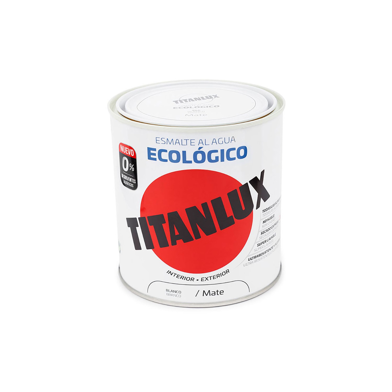 Esmalte ecológico al agua blanco mate 750ml titanlux 02t056634