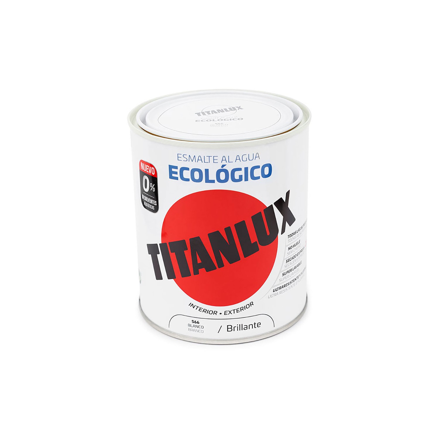 Esmalte ecológico al agua blanco brillante 750ml titanlux 00t056634