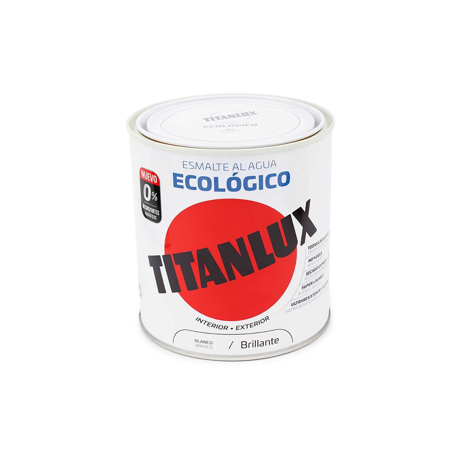 Esmalte ecológico al agua blanco brillante 250ml titanlux 00t056614