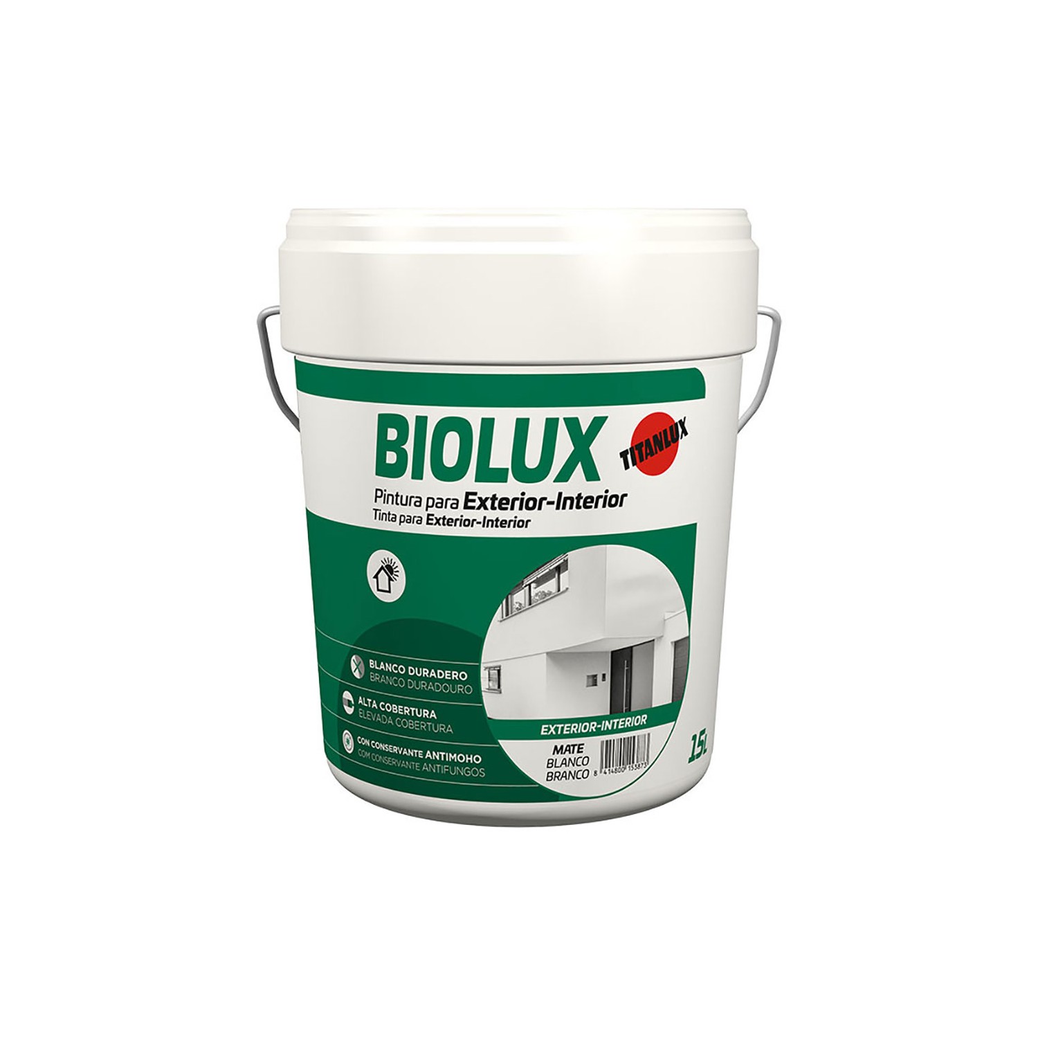 Pintura plastica biolux mate interior y exterior 4 l a62000804