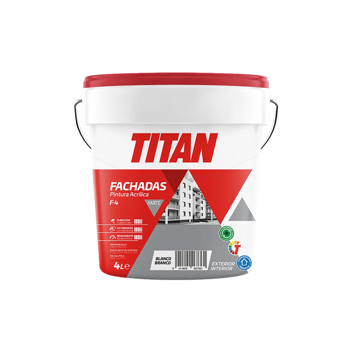 Pintura acrílica blanco mate fachadas 4 l f-4 125670004