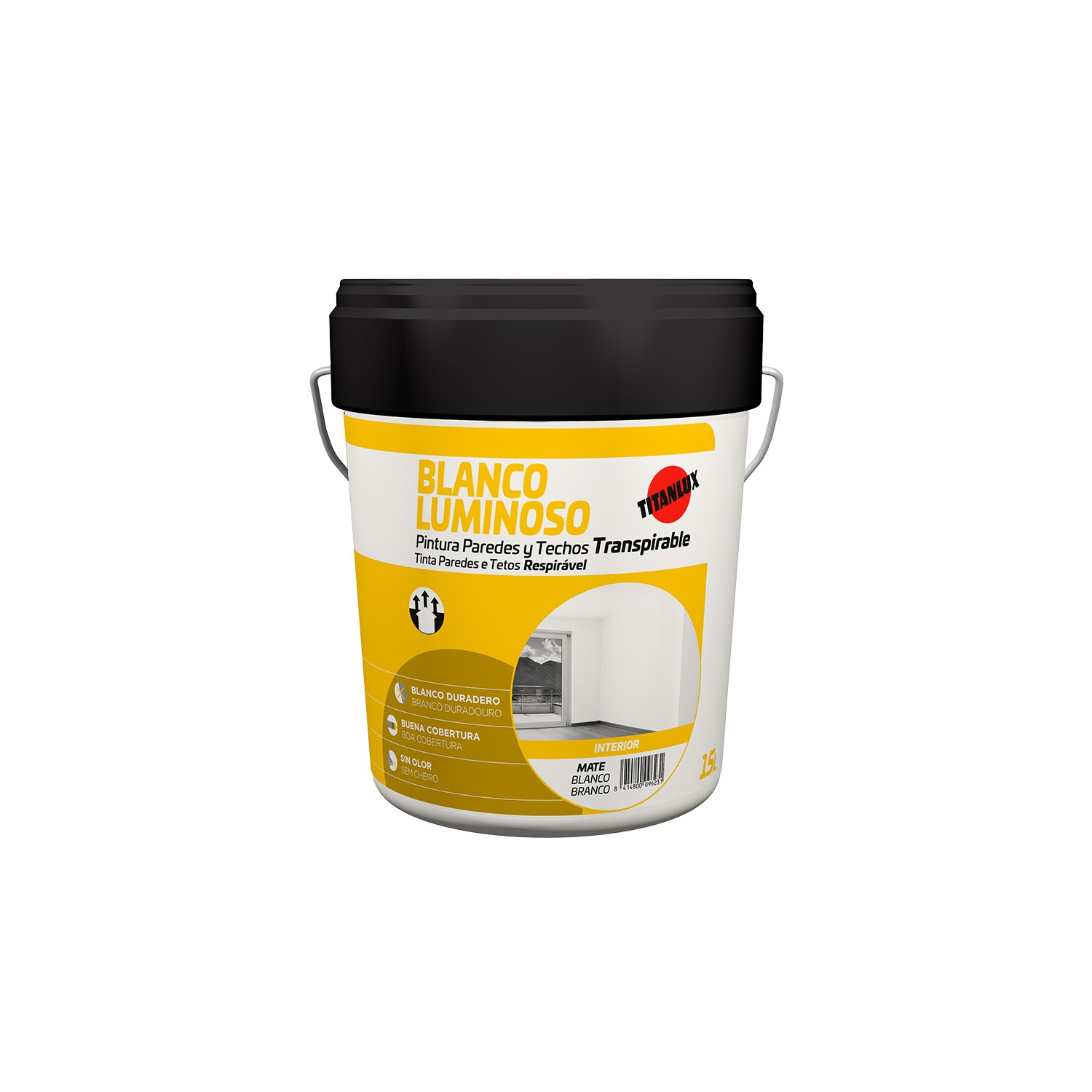 Pintura paredes y techos interior blanco mate luminoso 4 l 03h000104