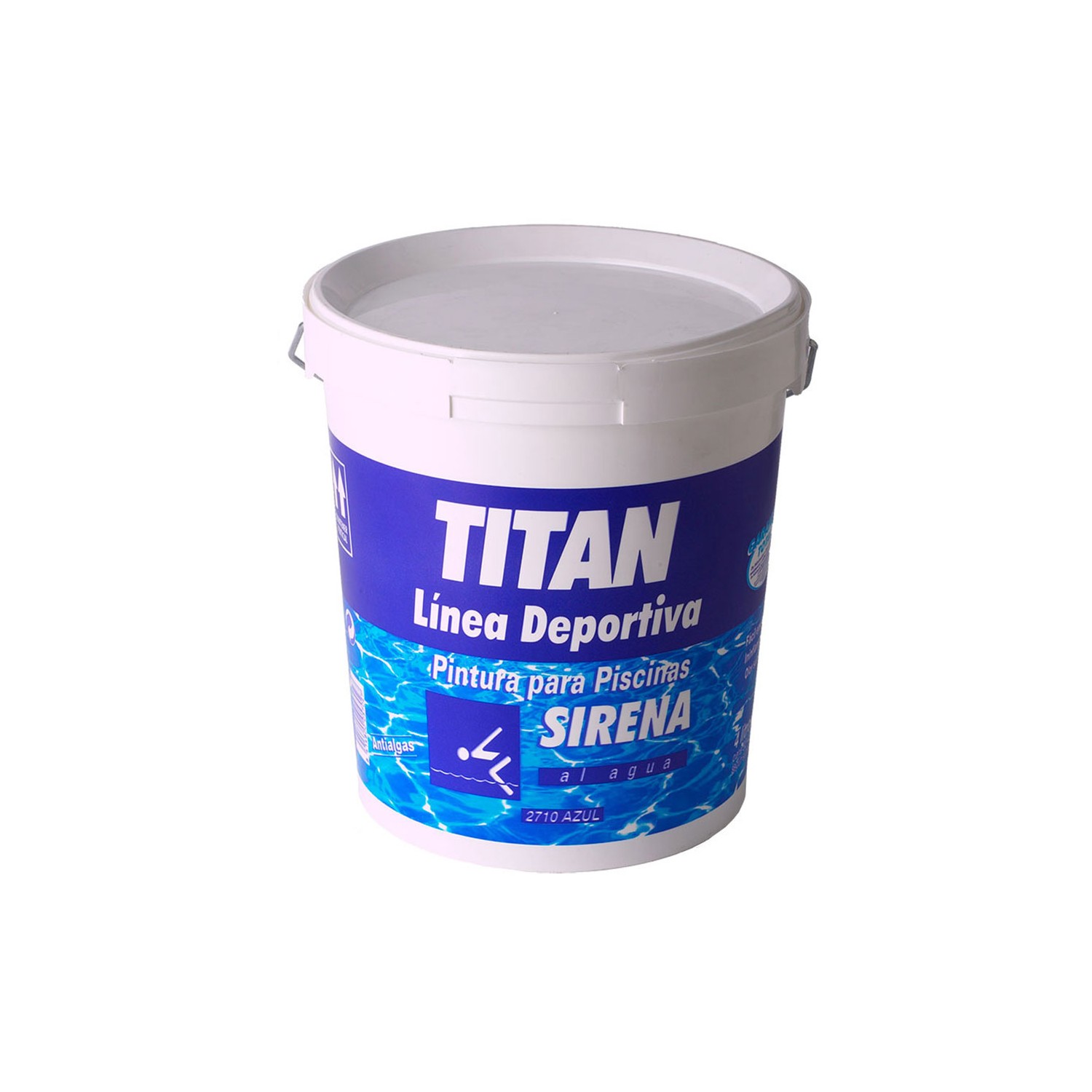 Pintura para piscinas sirena al agua azul mate 4 l titan 183271004