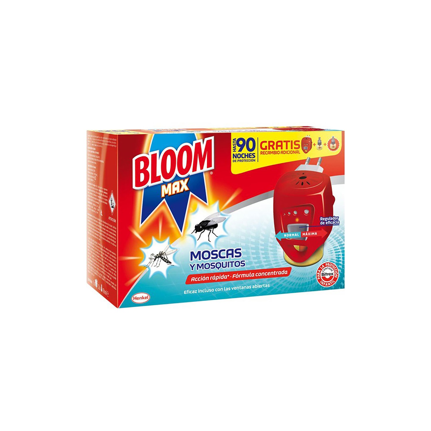 Insect bloom max eléctrico aparato+2 recambios (moscas y mosquitos)