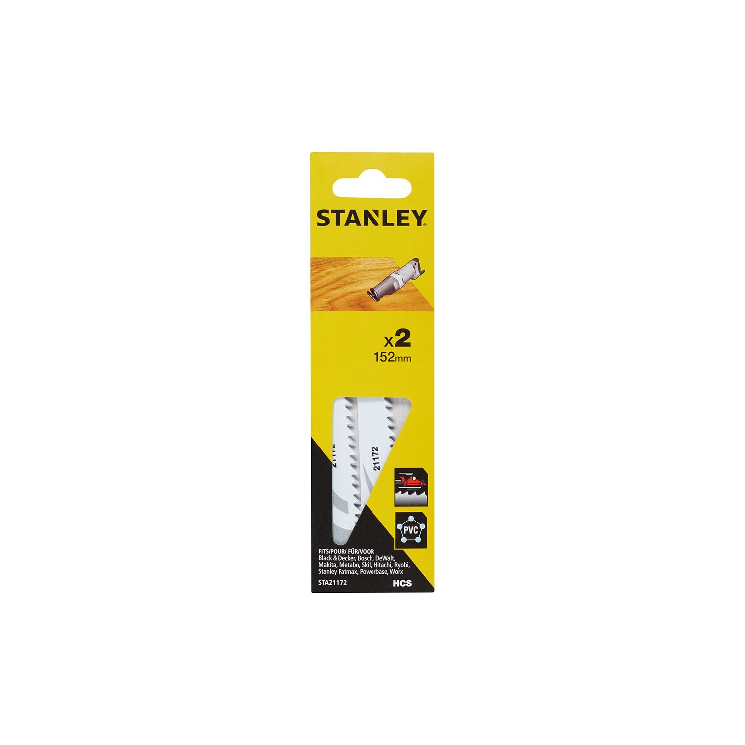 Pack 2 hojas de sierra de sable 15,2cm corte fino y recto sta21172-xj stanley