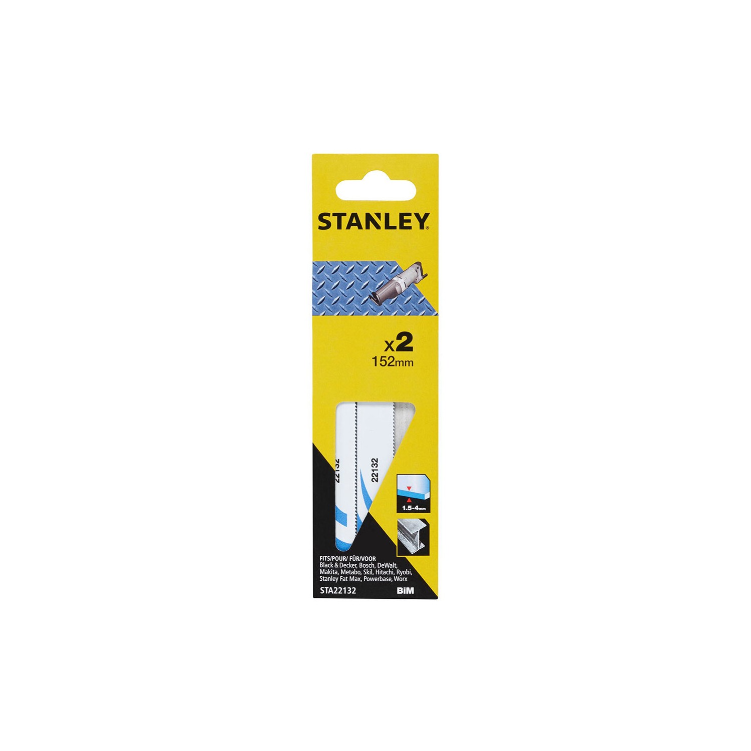 Pack 2 hojas de sierra de sable 15,2cm metal fino sta22132-xj stanley