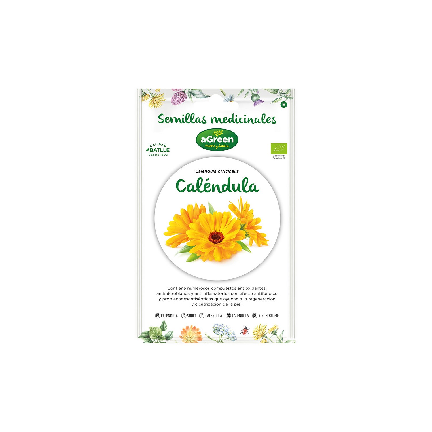 Sobre con semillas de calendula "medicinal" eco 857002bolsh agreen