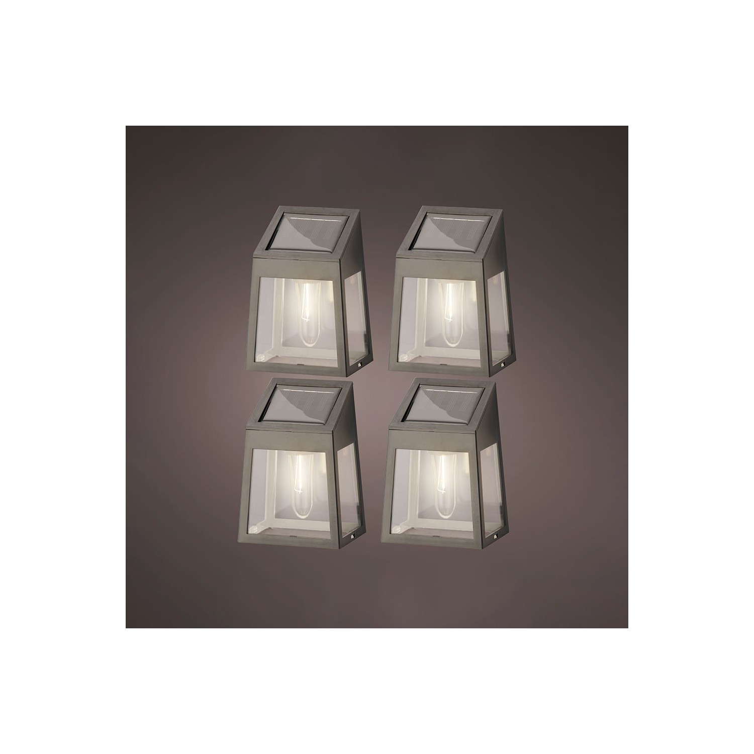 Set de 4 apliques de pared solar led 898174