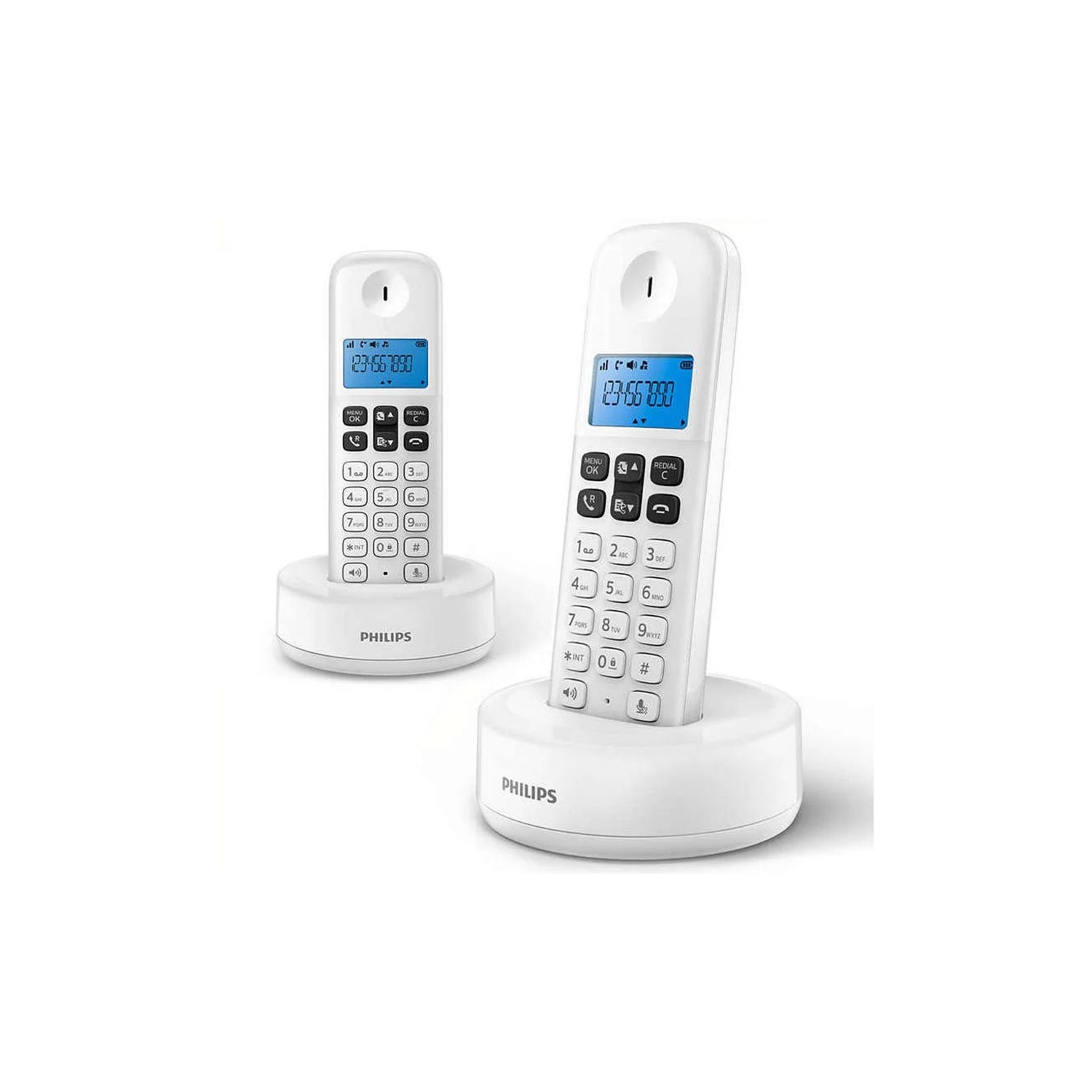 Teléfono fijo inalámbrico dual d1612w/34in philips