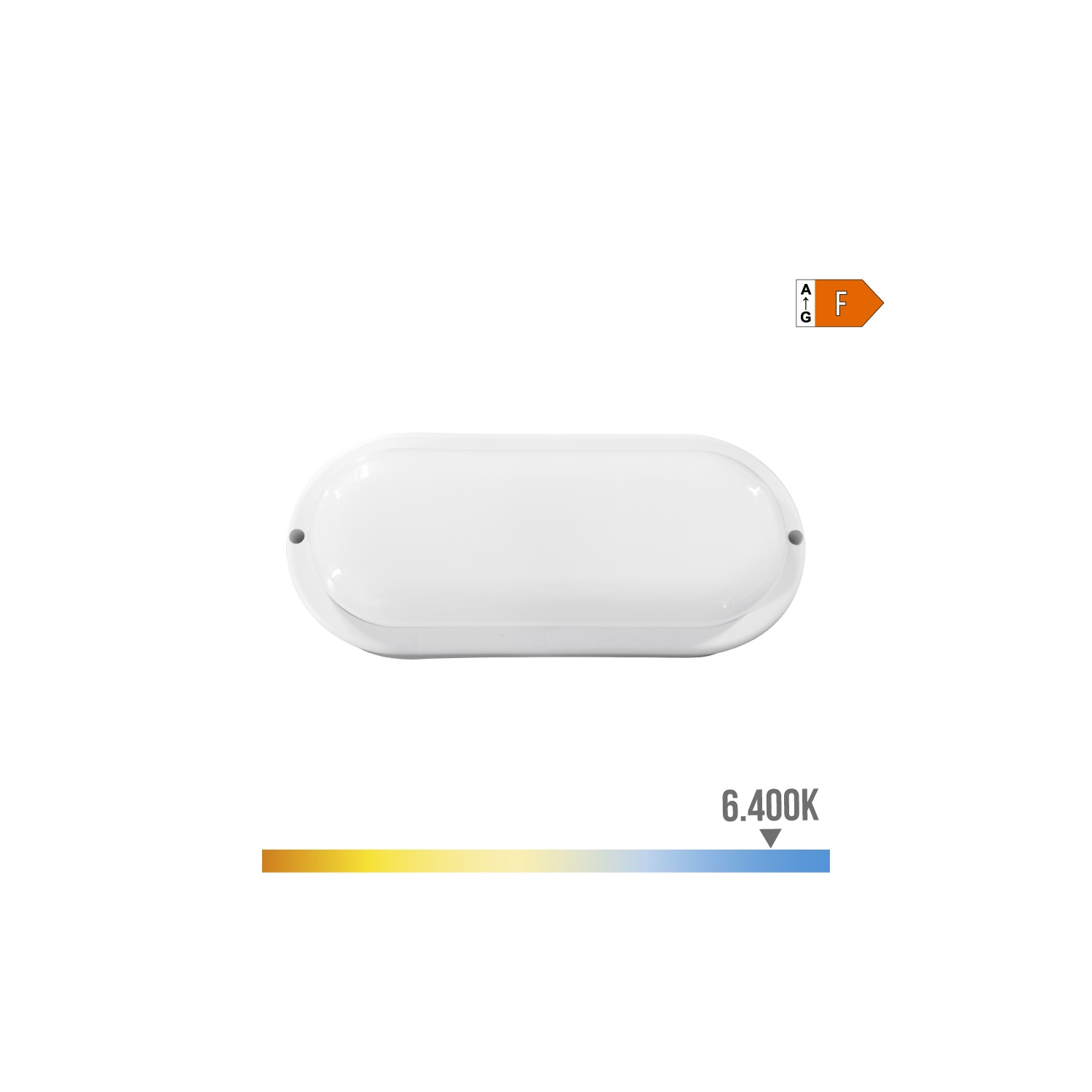 Aplique oval led 18w 1820lm 6400k 10,2x4,5x23cm edm