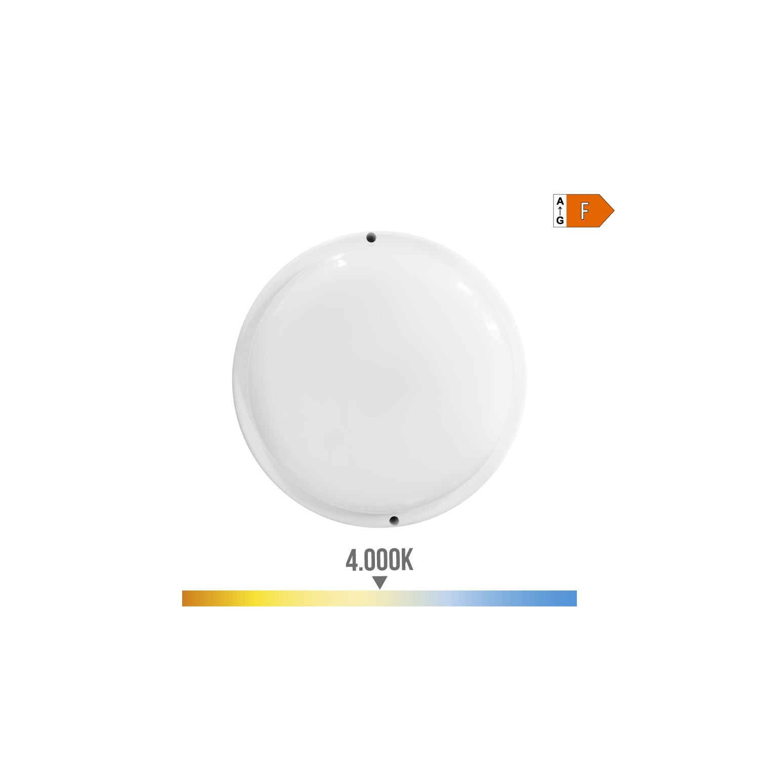 Aplique redondo led 18w 1820lm 4000k ø20,8x4,8cm luz día edm